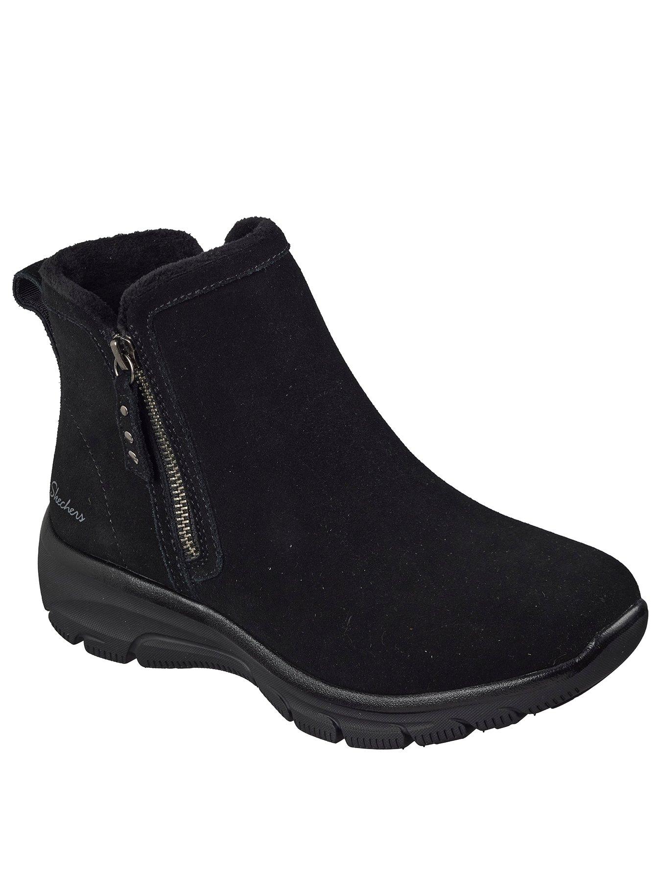 Image 2 of 3 of Skechers Women's Easy Going Urban Zip Air-Cooled Memory Foam Side Zip Ankle Boots - Black