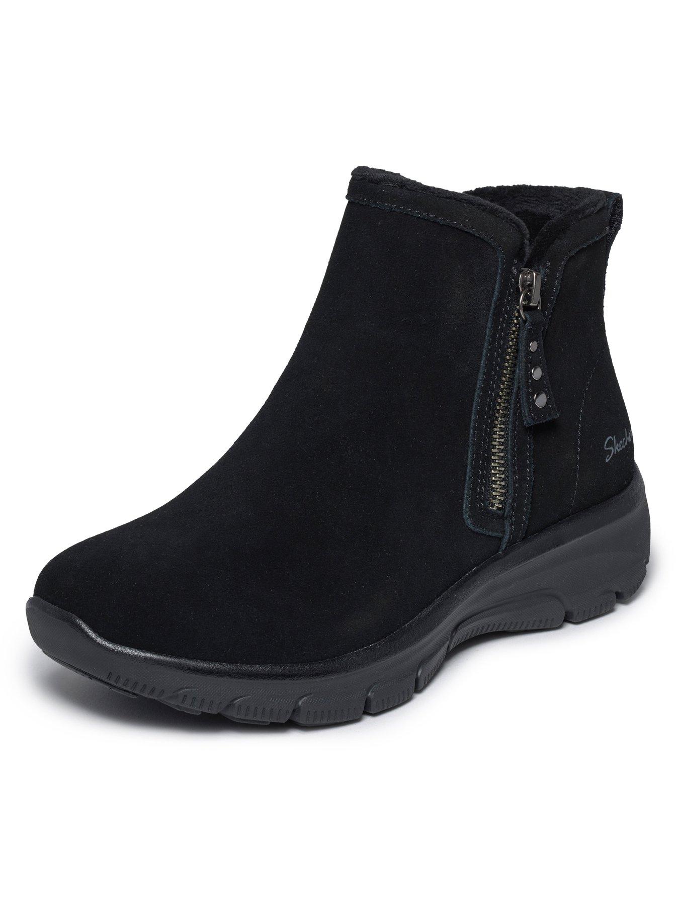 Image 3 of 3 of Skechers Women's Easy Going Urban Zip Air-Cooled Memory Foam Side Zip Ankle Boots - Black