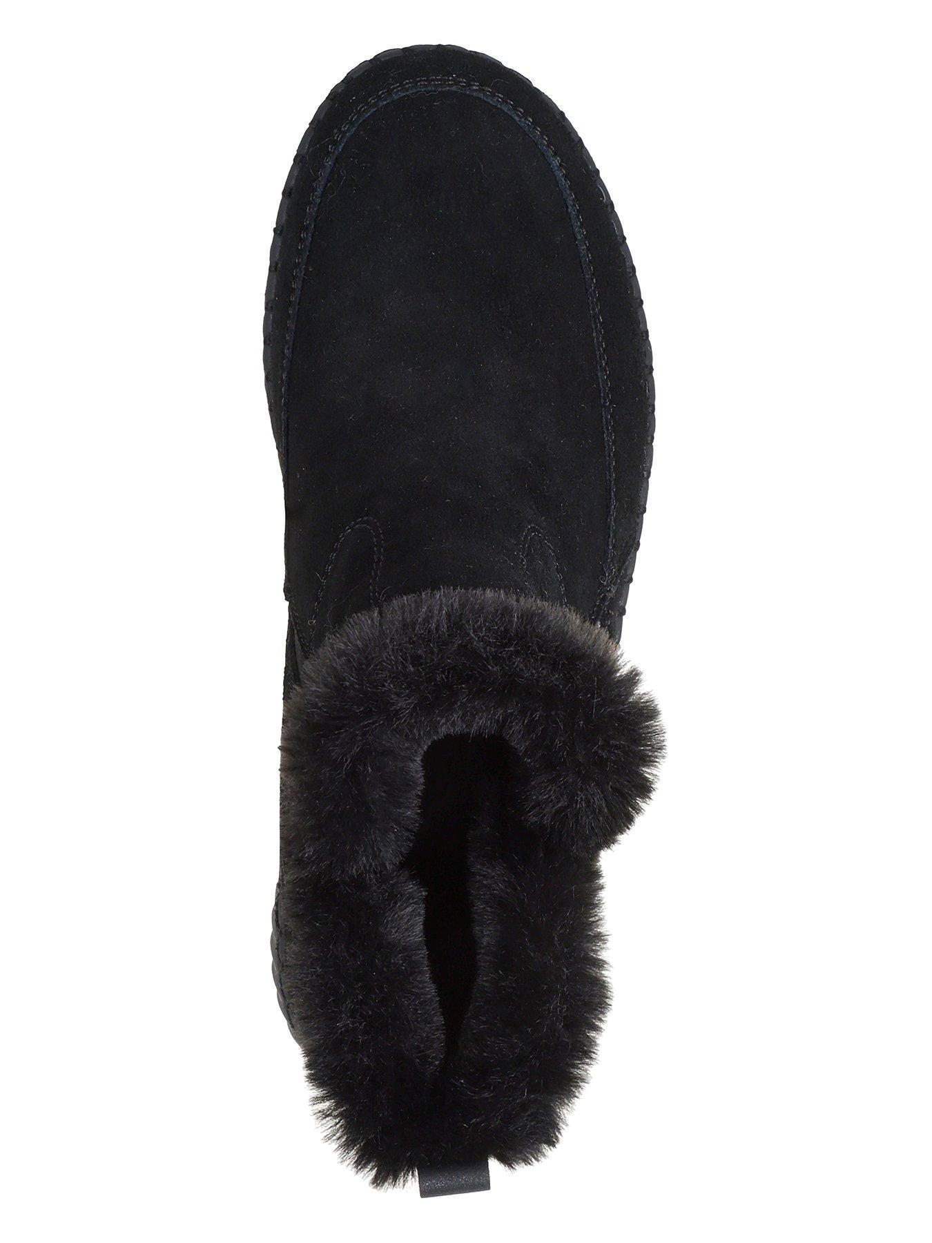 Image 3 of 6 of Skechers Wilshire Blvd Fresh Zip Size Zip Mid Bootie W/air-cooled Mf - Black Suede/faux Fur