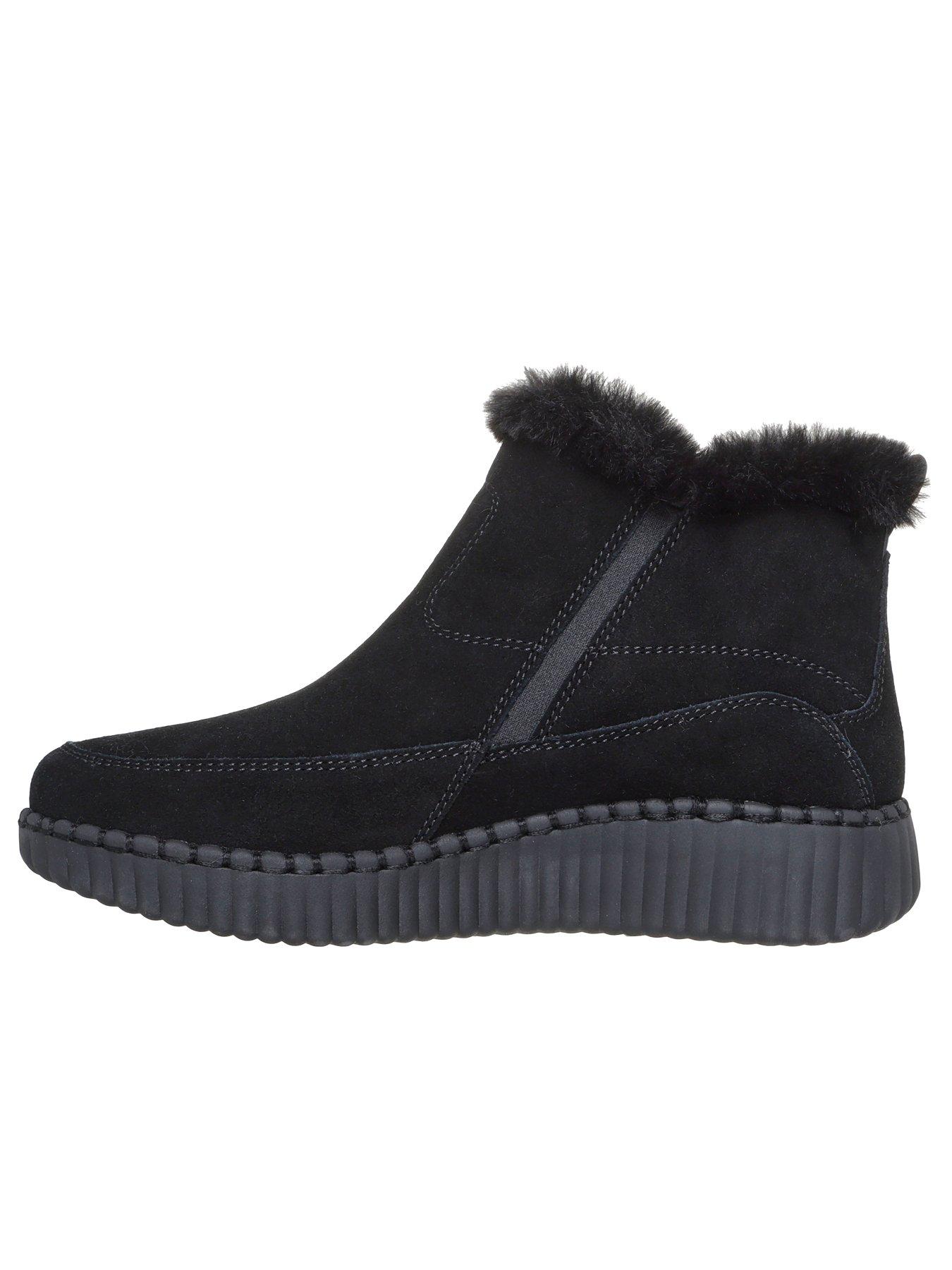 Image 6 of 6 of Skechers Wilshire Blvd Fresh Zip Size Zip Mid Bootie W/air-cooled Mf - Black Suede/faux Fur