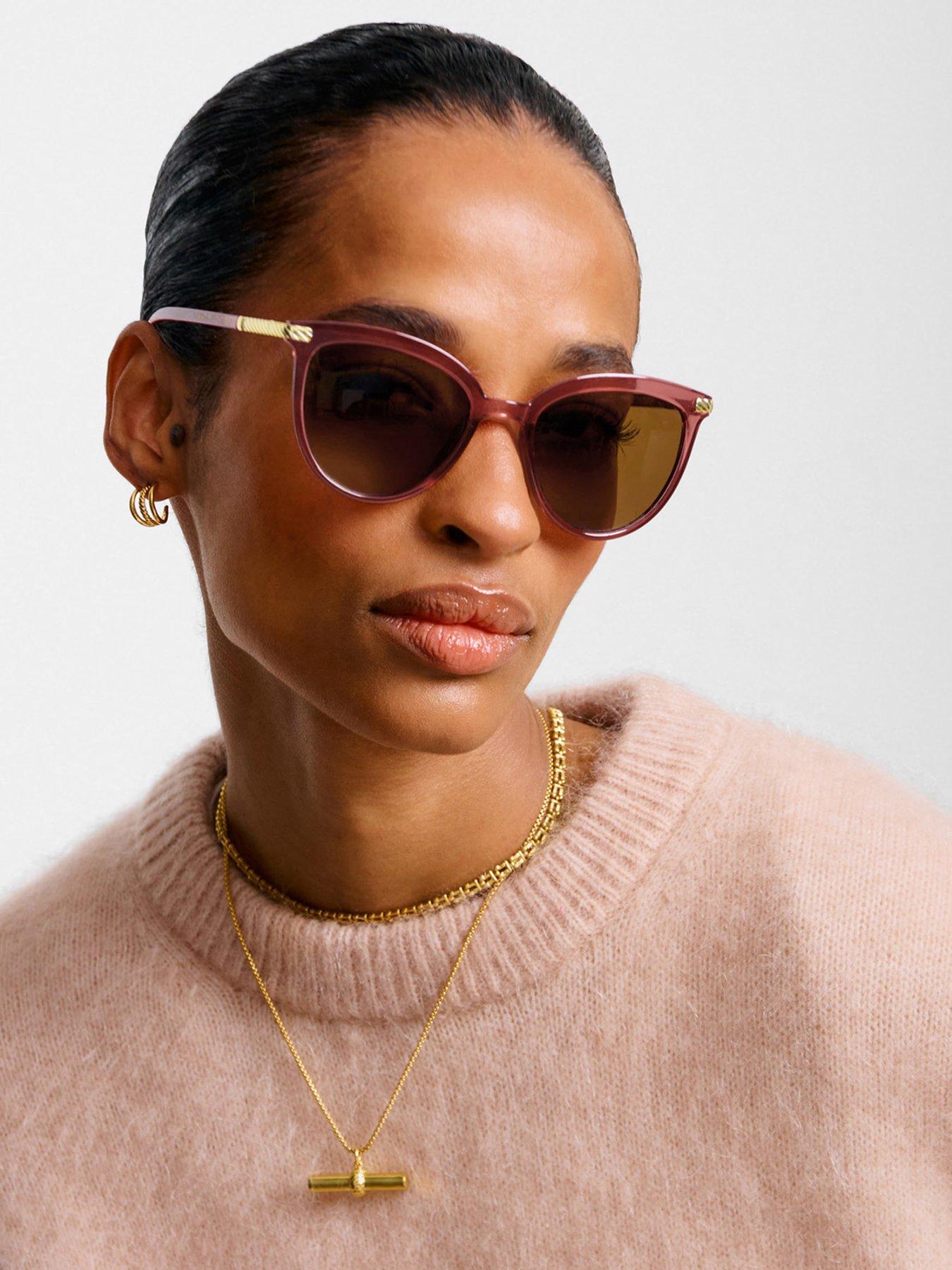 stillFront image of katie-loxton-ravello-sunglasses--cherry-transparent