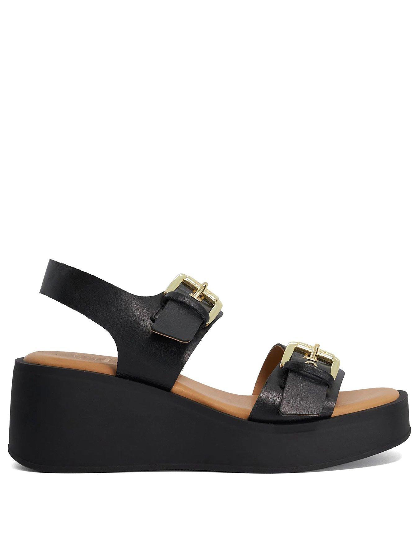 Image 2 of 4 of Dune London Karola Casual Wedge Sandals - Black