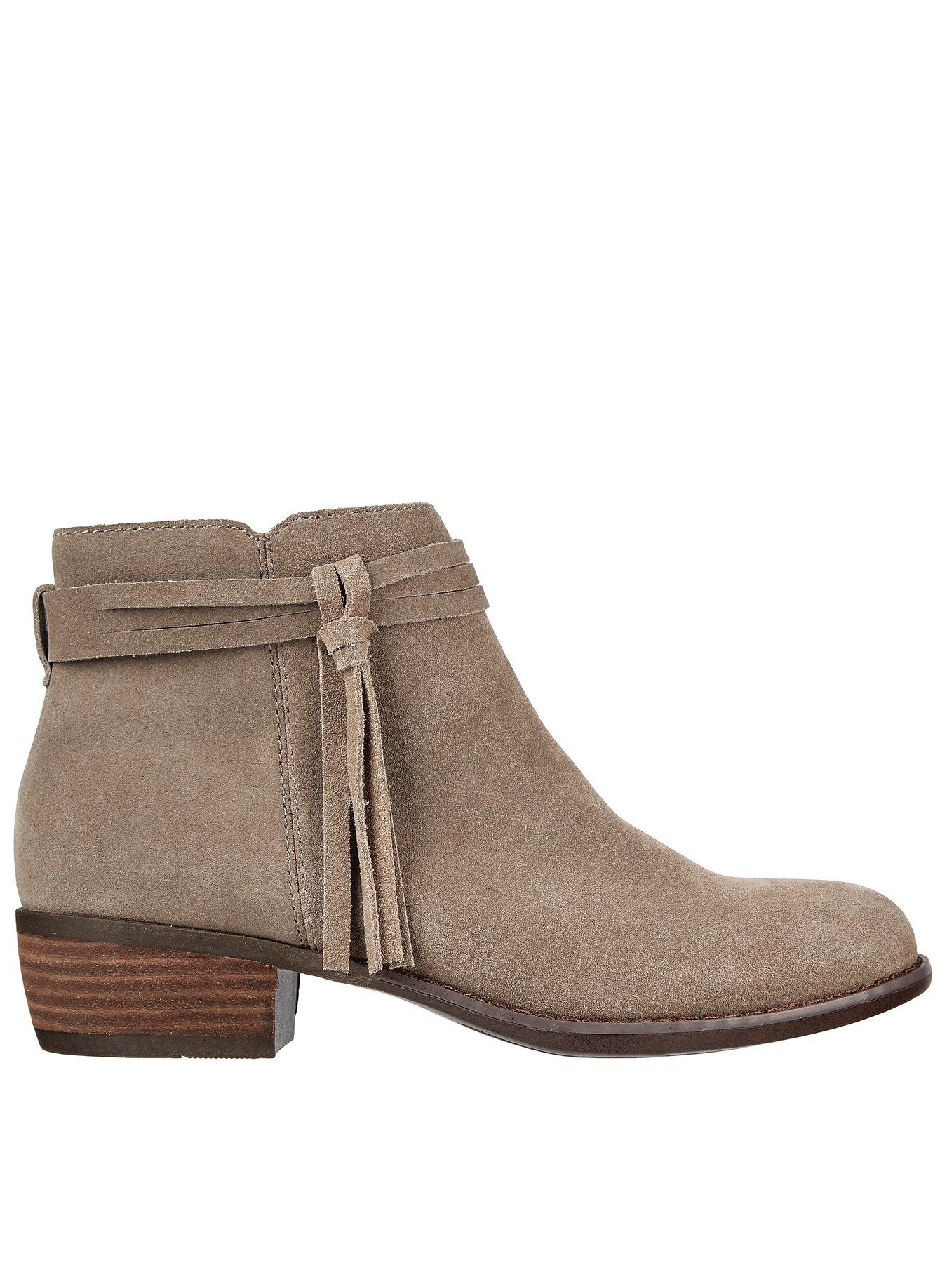 Skechers Texas Modern Western Tassel Wrap Western Boot W/ Memory Foam - Dark Taupe Suede