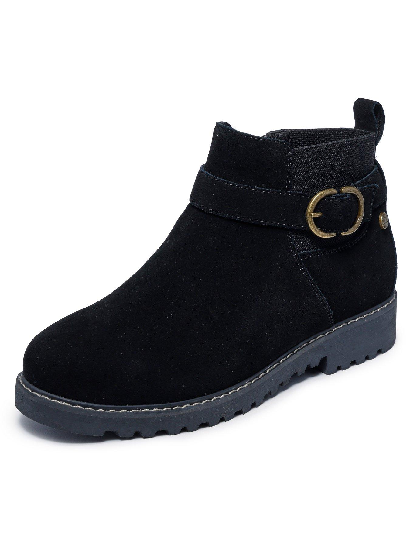 Image 5 of 6 of Skechers Arch Fit Marlie Flirty Vibes Wrap Around Buckle Side Zip Low Fashion Bootie W/arch Fit - Black Suede