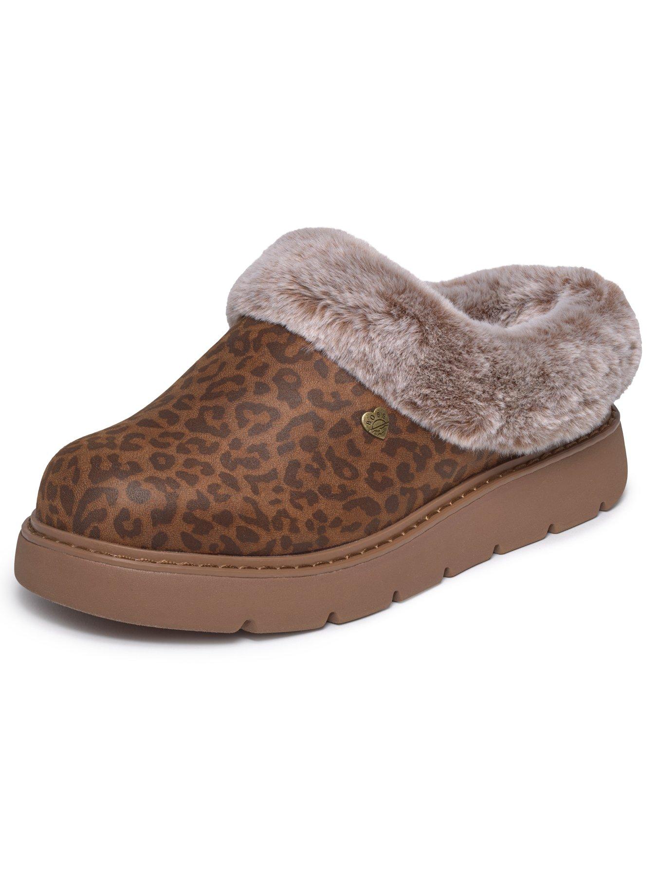 Image 3 of 3 of Skechers Keepsakes Lite Cozy Blend Vegan Leather Slipper W/ Faux Fur Trim - Leopard Textile