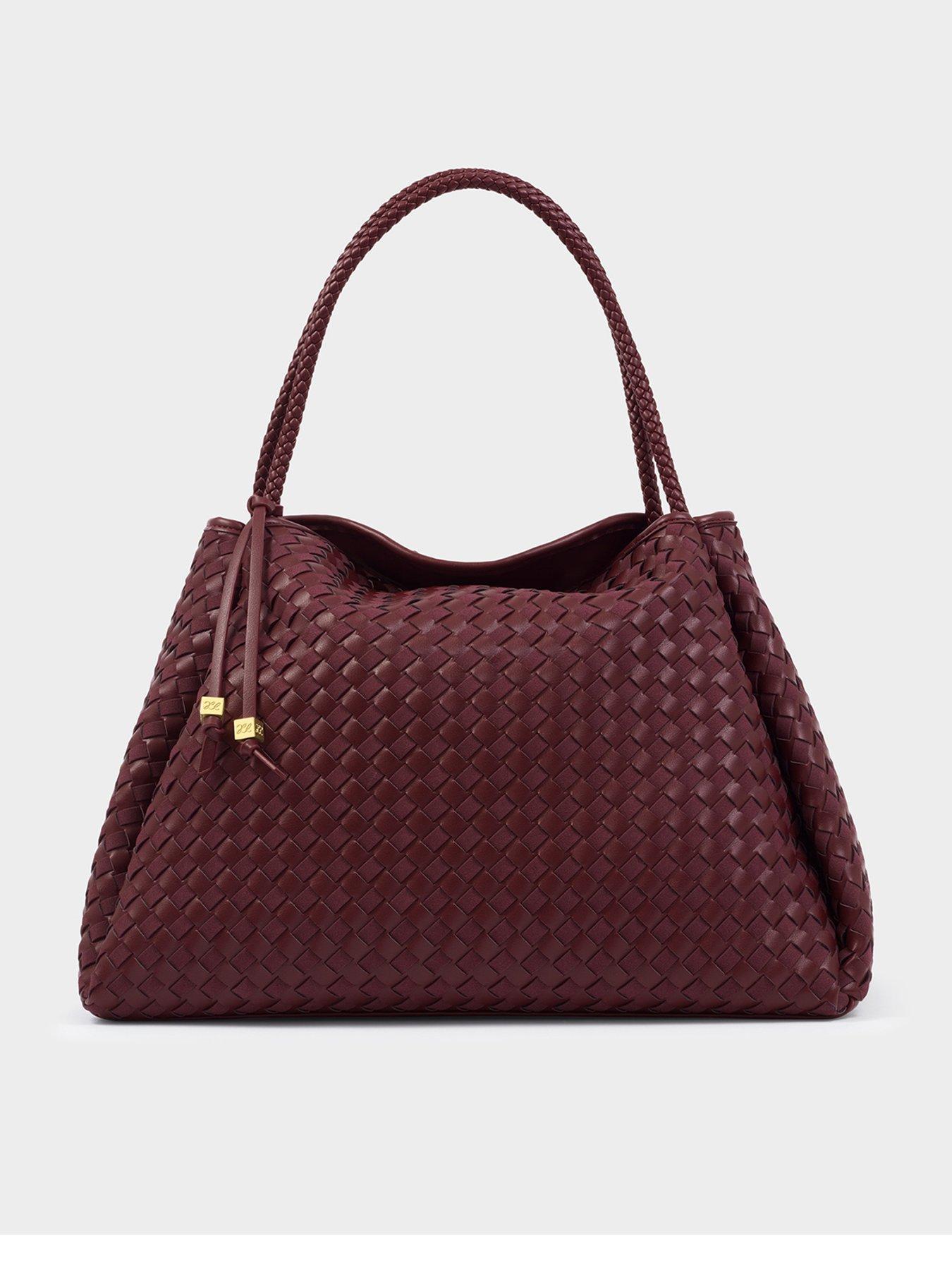 Katie Loxton Nova Hand Woven Large Shoulder Bag- Cherry Mixed.