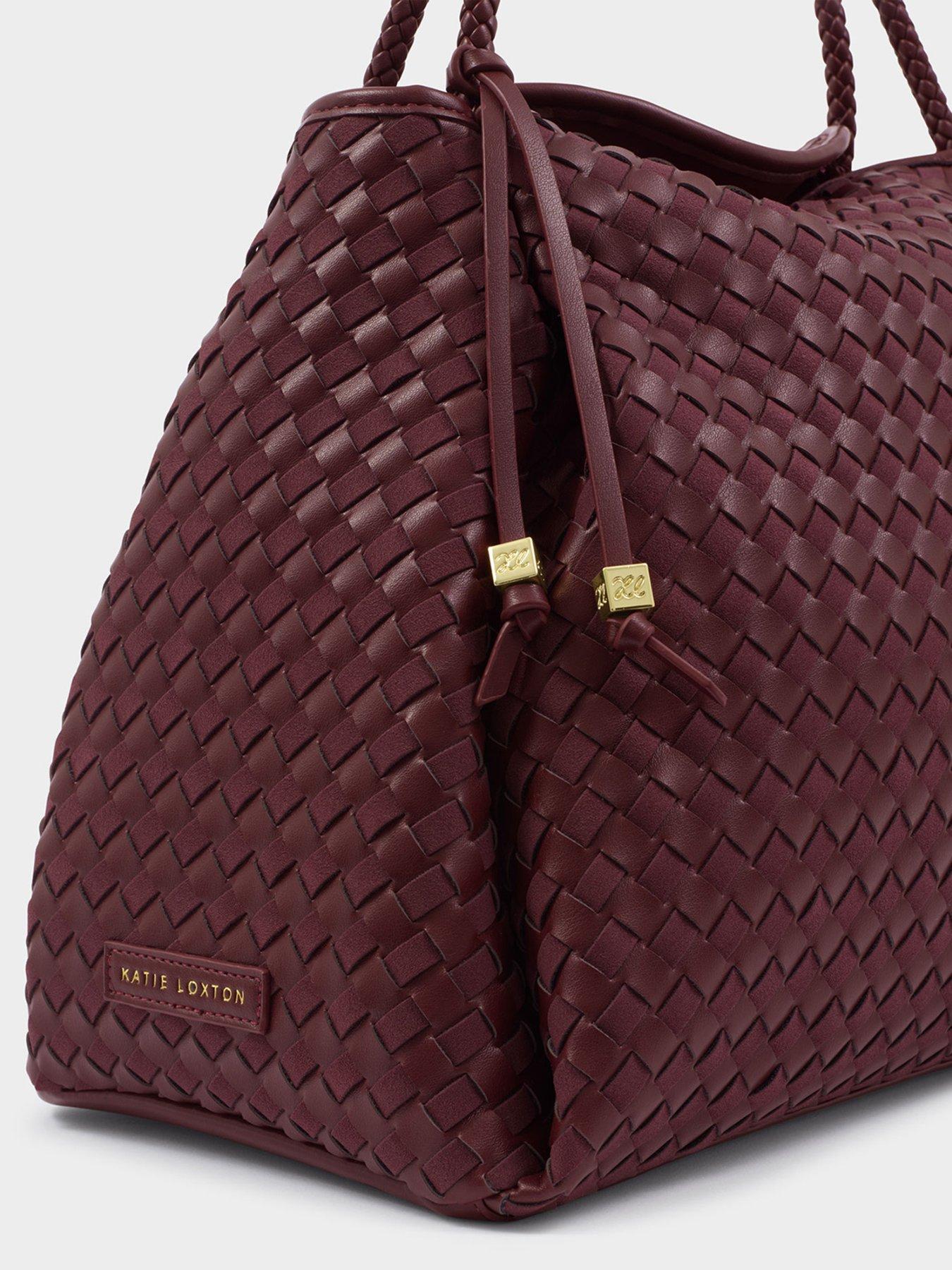 Image 3 of 5 of Katie Loxton Nova Hand Woven Large Shoulder Bag- Cherry Mixed.