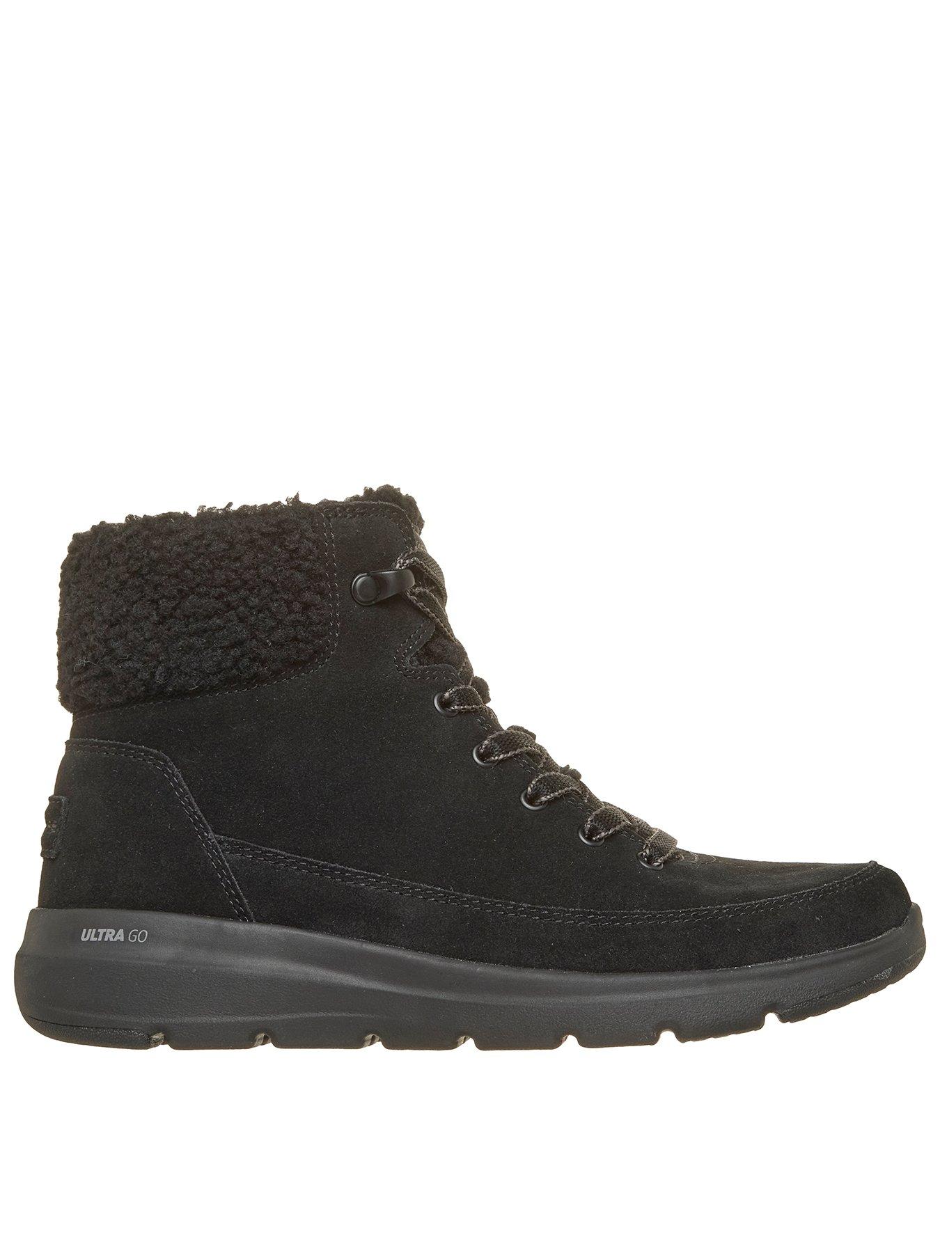 Image 1 of 6 of Skechers Glacial Ultra Tahoe Waterproof Suede Lace-Up Boots - Black