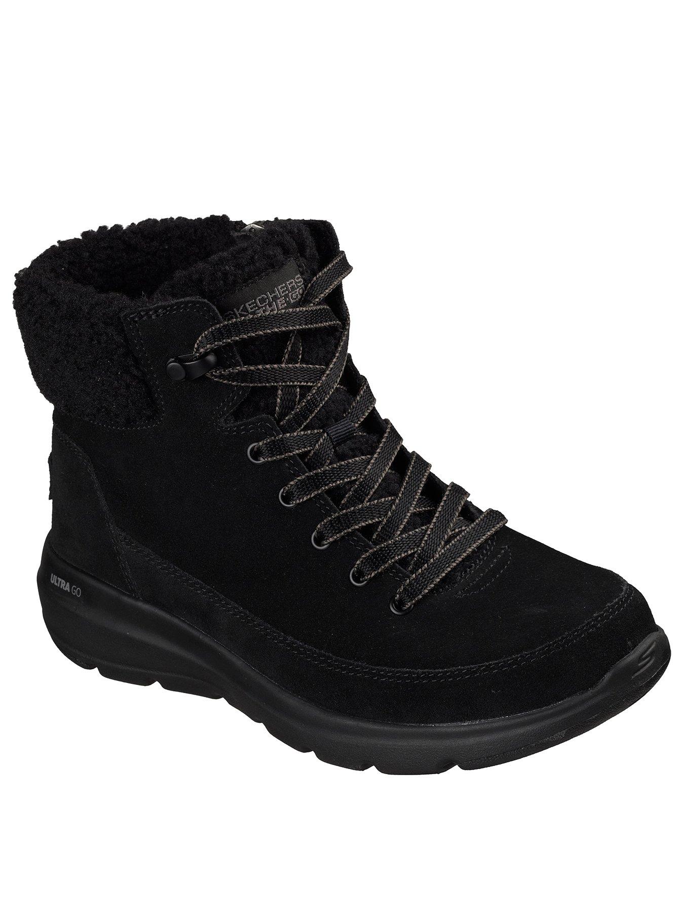 Image 2 of 6 of Skechers Glacial Ultra Tahoe Waterproof Suede Lace-Up Boots - Black
