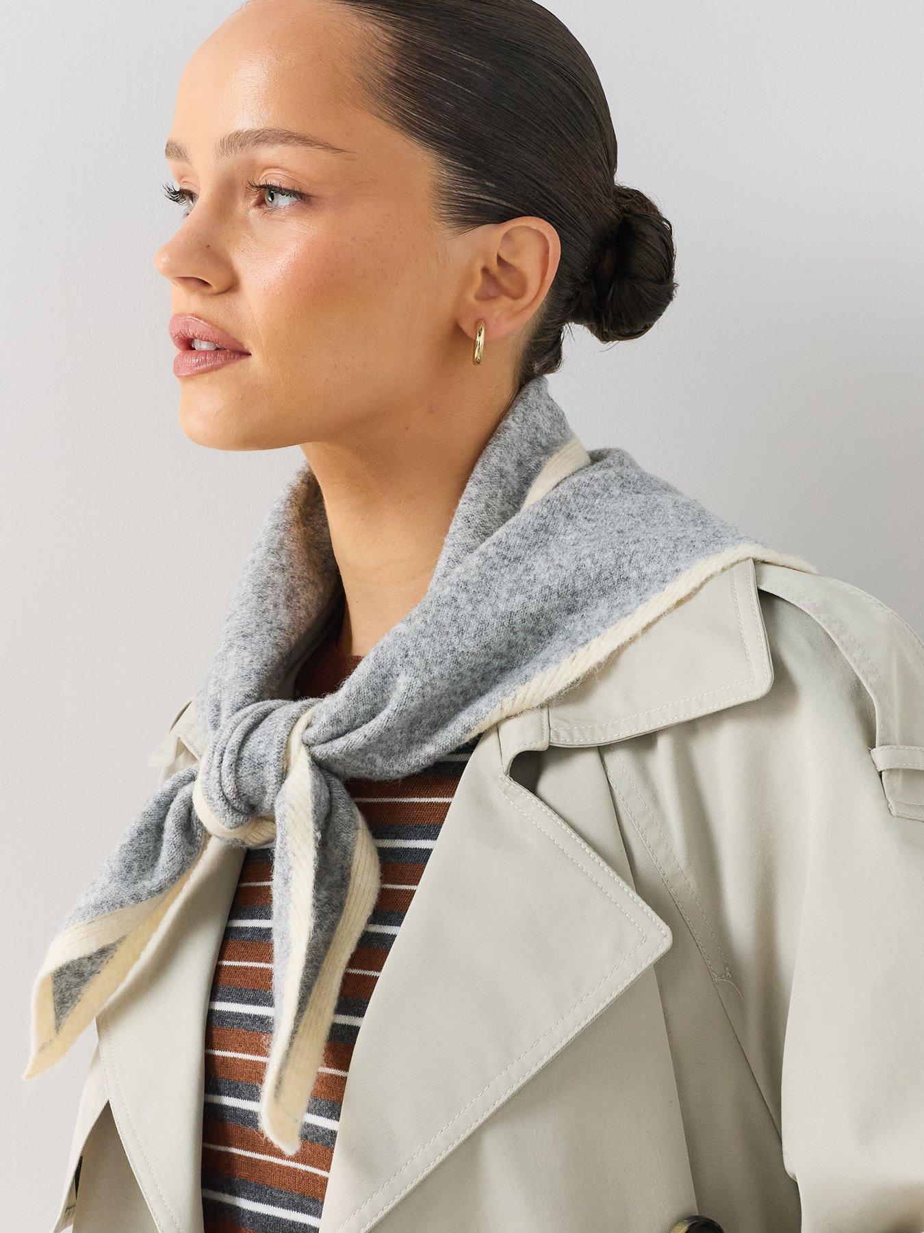 Image 2 of 5 of The Very Collection Tipping Edge Triangle Scarf - Grey