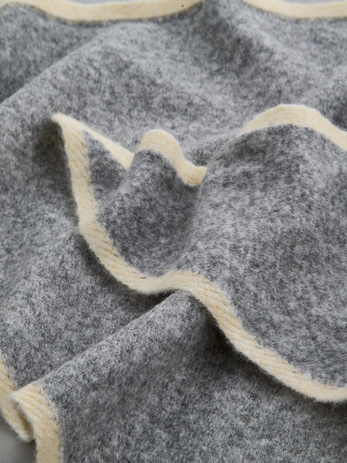 Image 5 of 5 of The Very Collection Tipping Edge Triangle Scarf - Grey