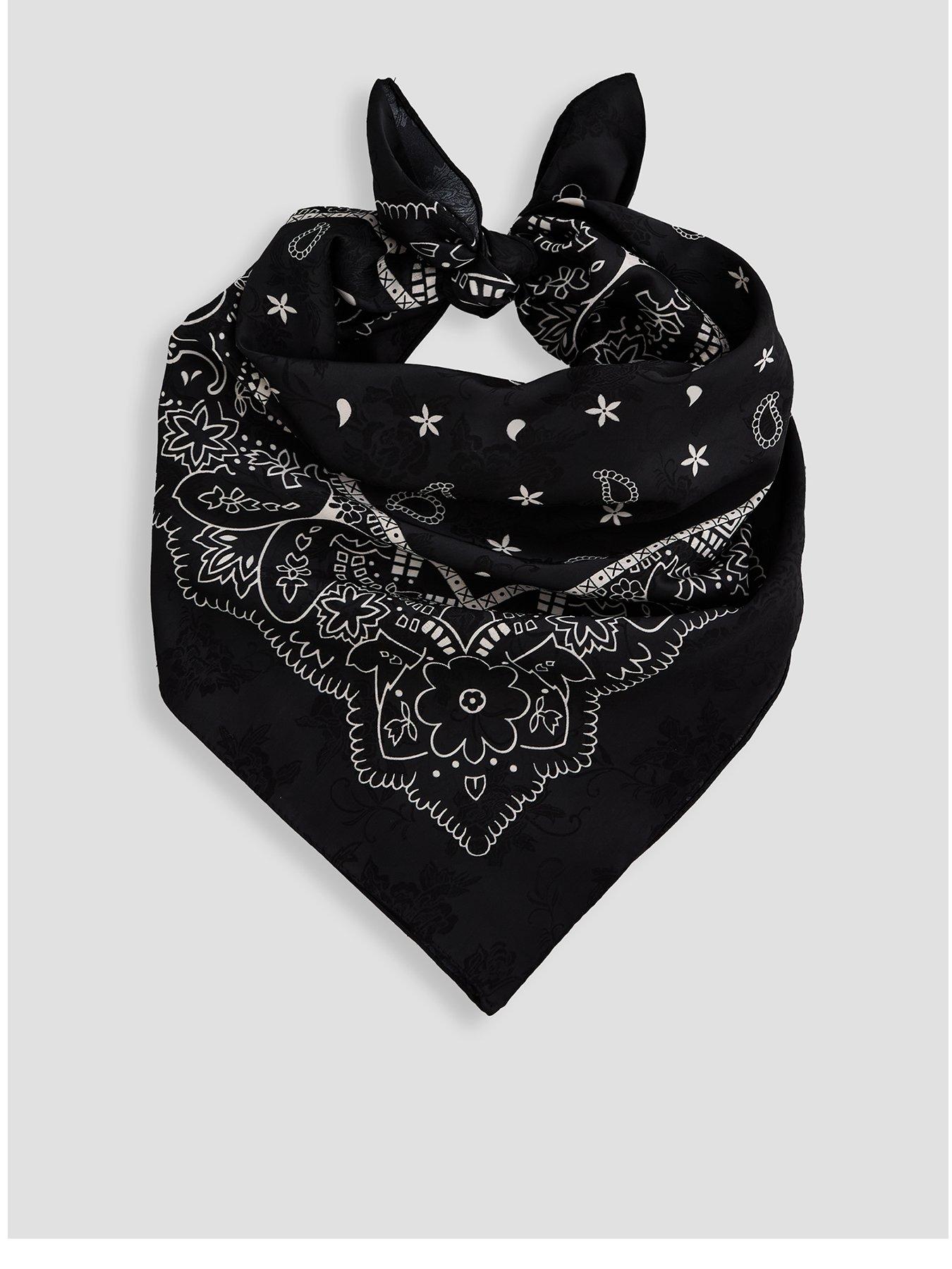 The Very Collection Paisley Satin Scarf - Black