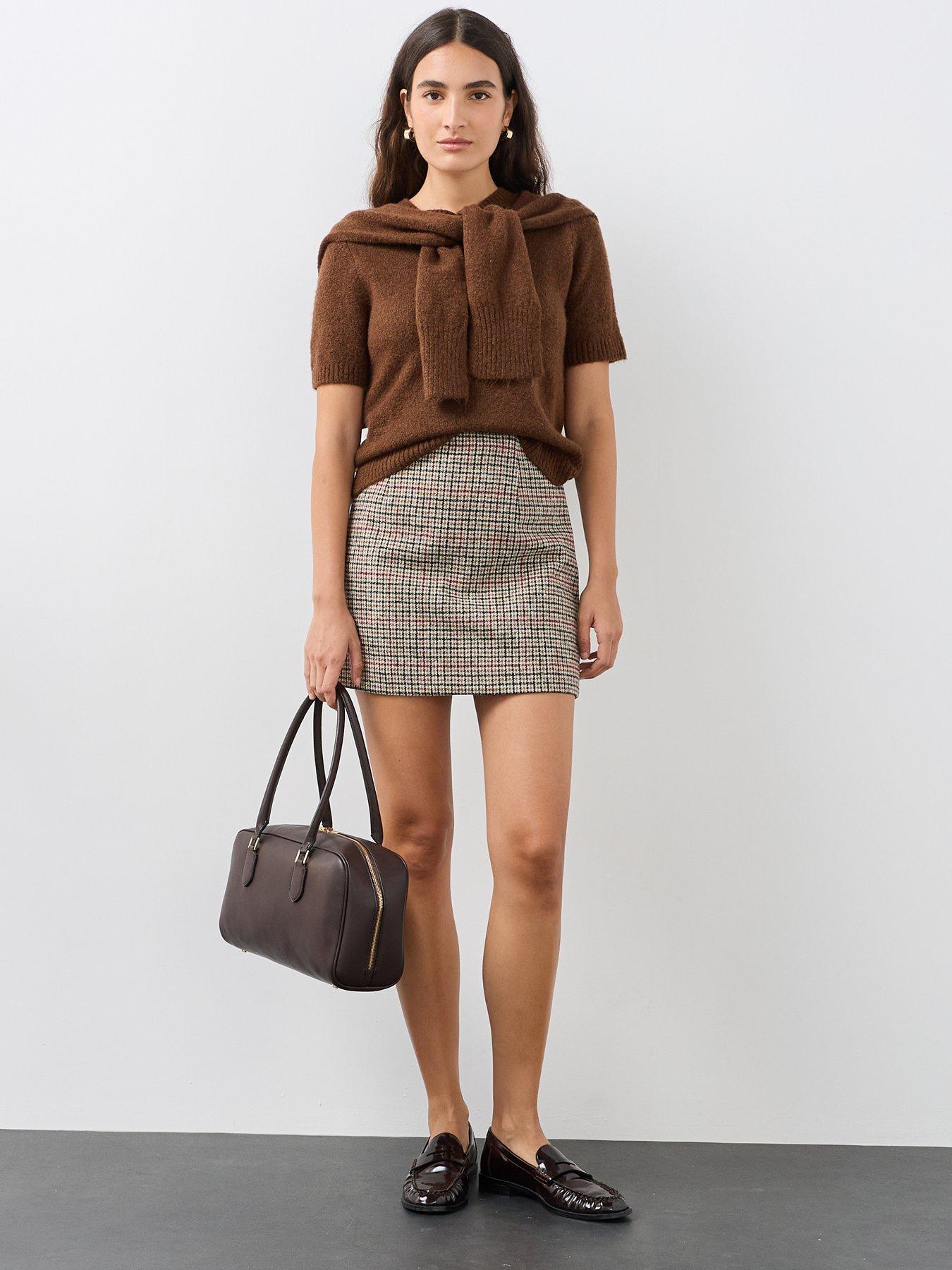Image 4 of 7 of The Very Collection Check Mini Skirt - Multi