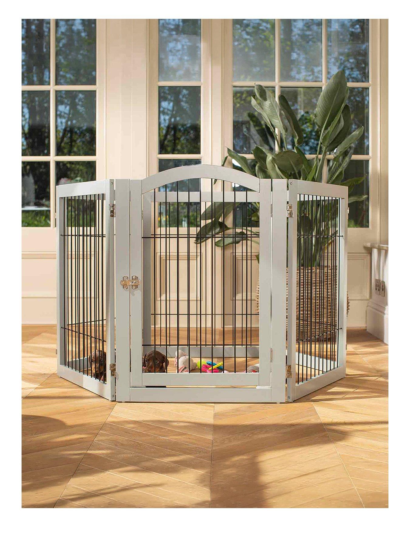 Lords and Labradors L & L Wooden Puppy Play Pen Grey
