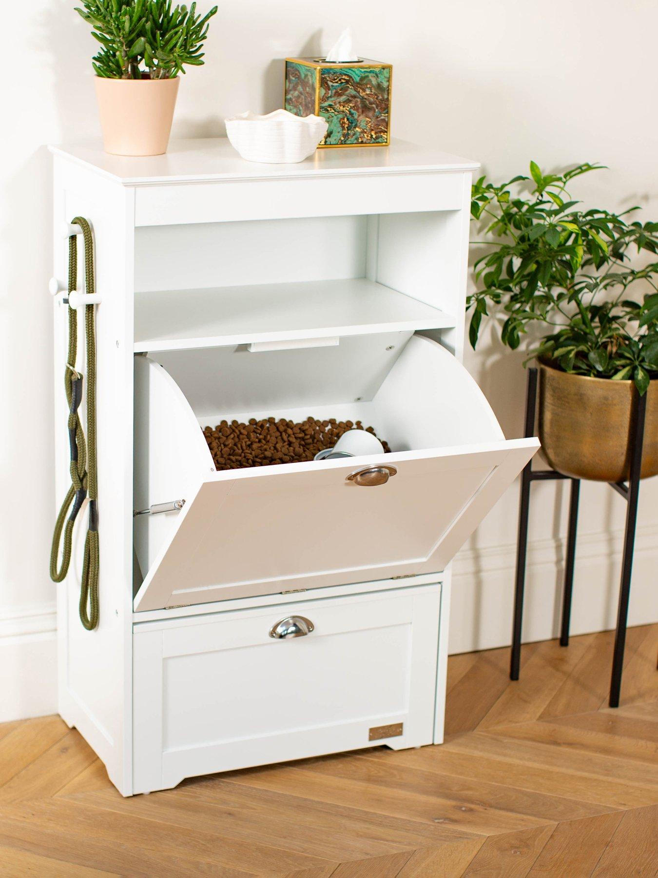 Lords and Labradors L & L Wooden Pet Feeding Station White