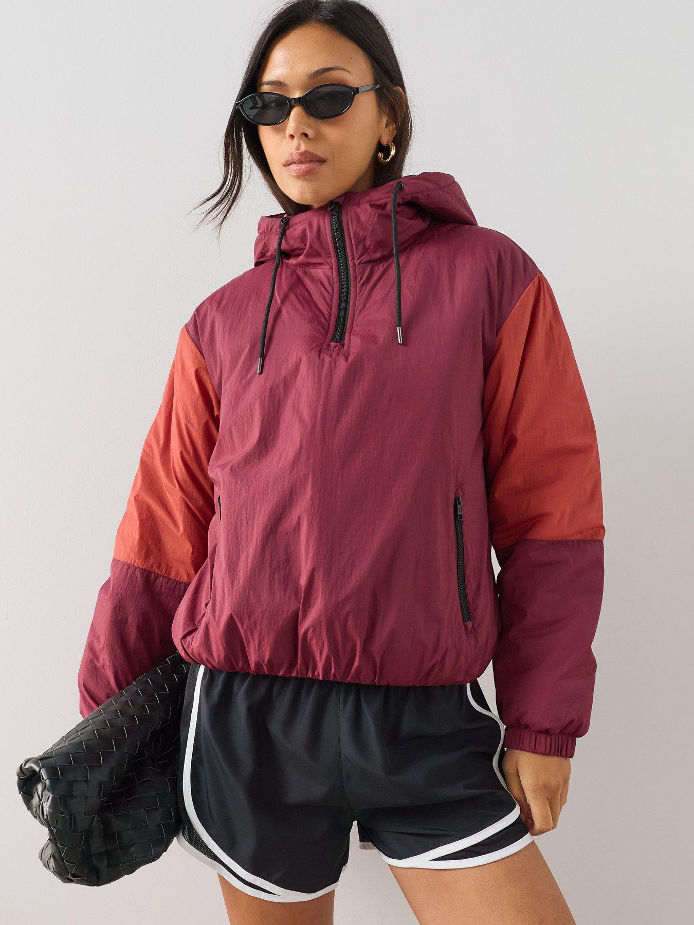 The Very Collection Popover Hooded Colour Block Jacket - Red