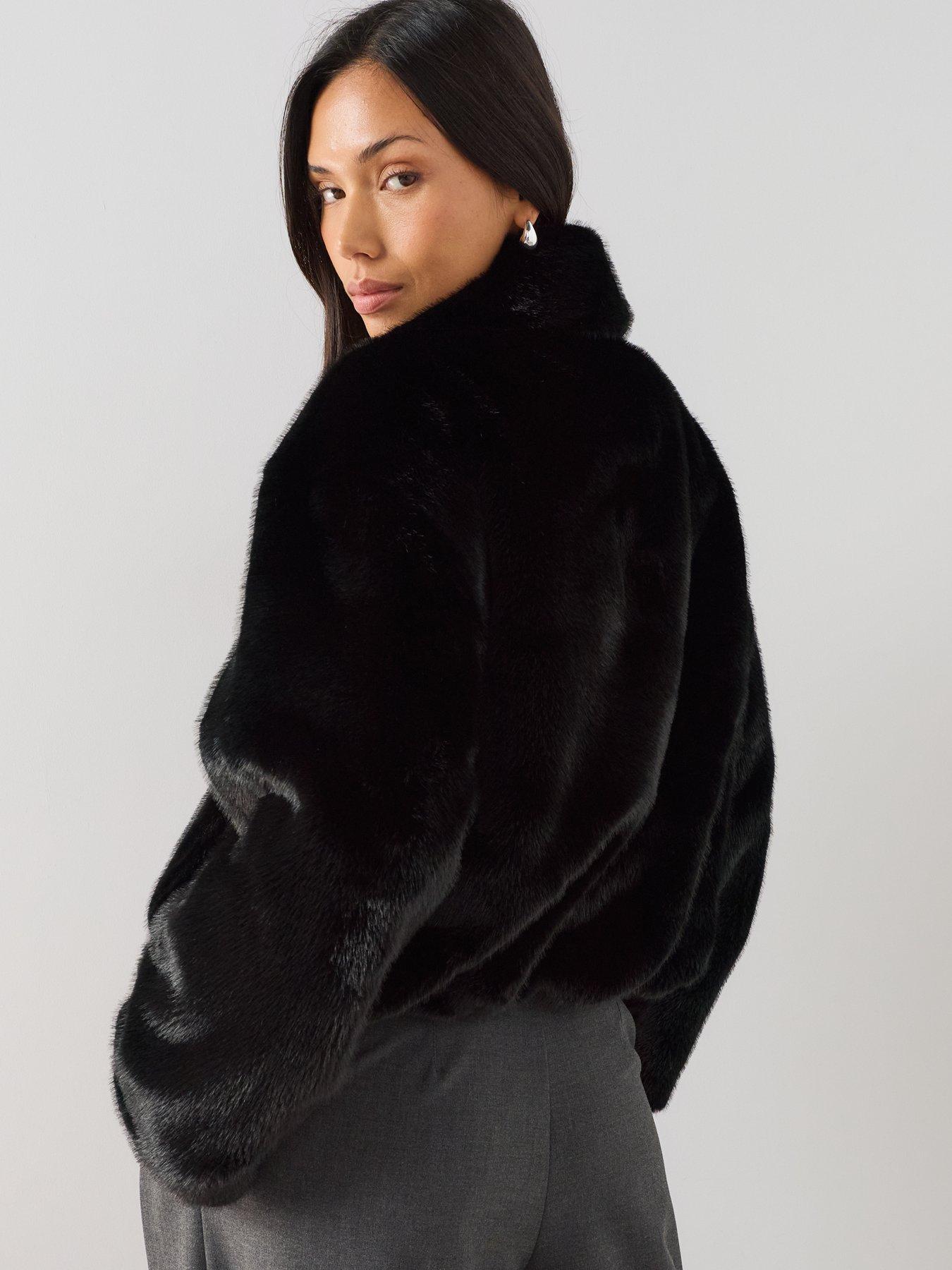 Image 2 of 6 of The Very Collection Zip Through Faux Fur Jacket