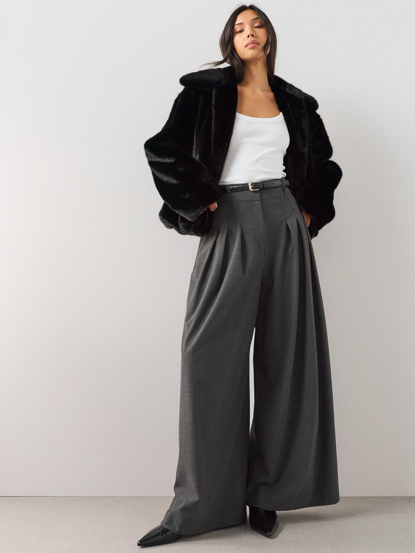 Image 3 of 6 of The Very Collection Zip Through Faux Fur Jacket