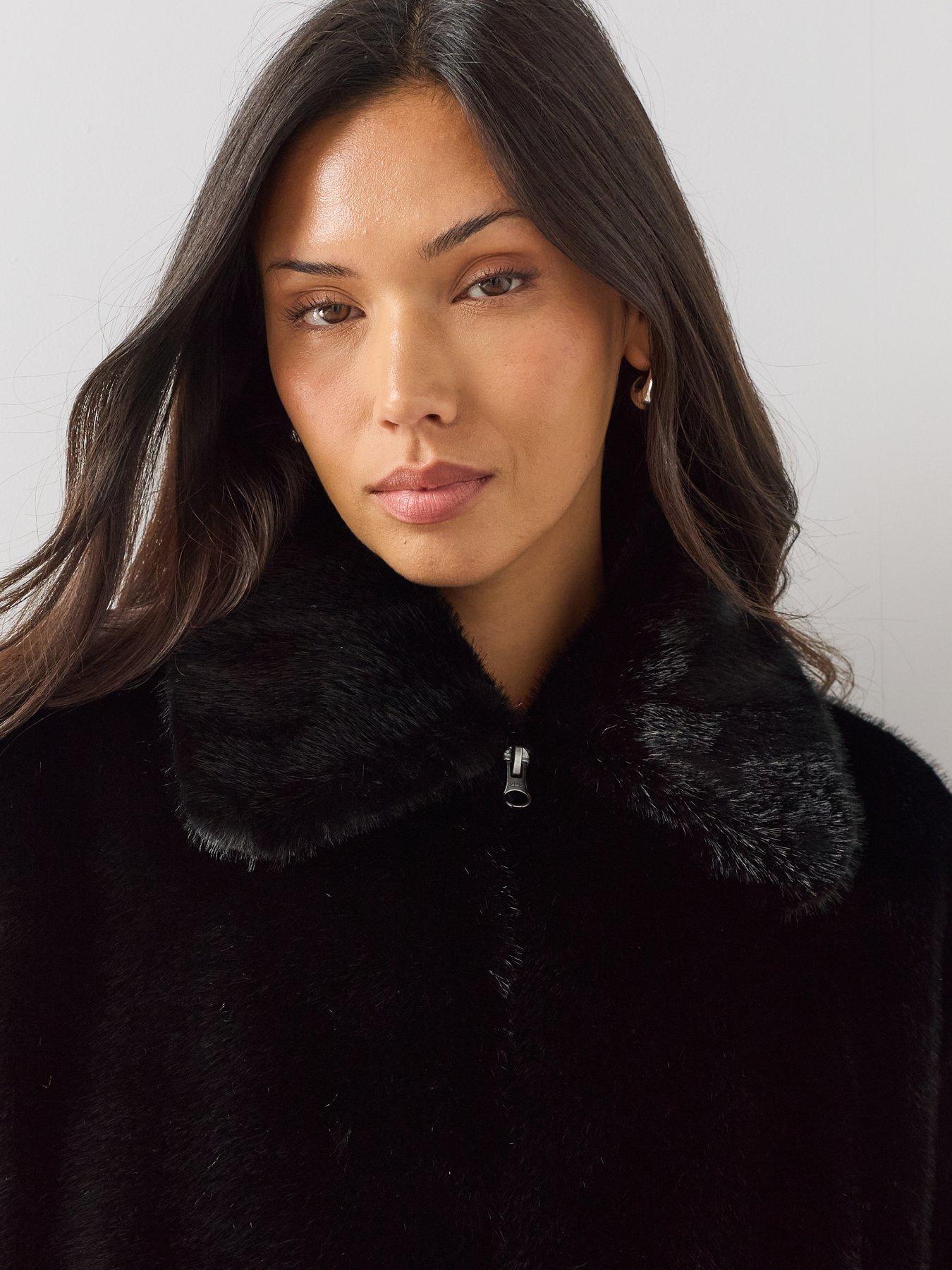 Image 5 of 6 of The Very Collection Zip Through Faux Fur Jacket