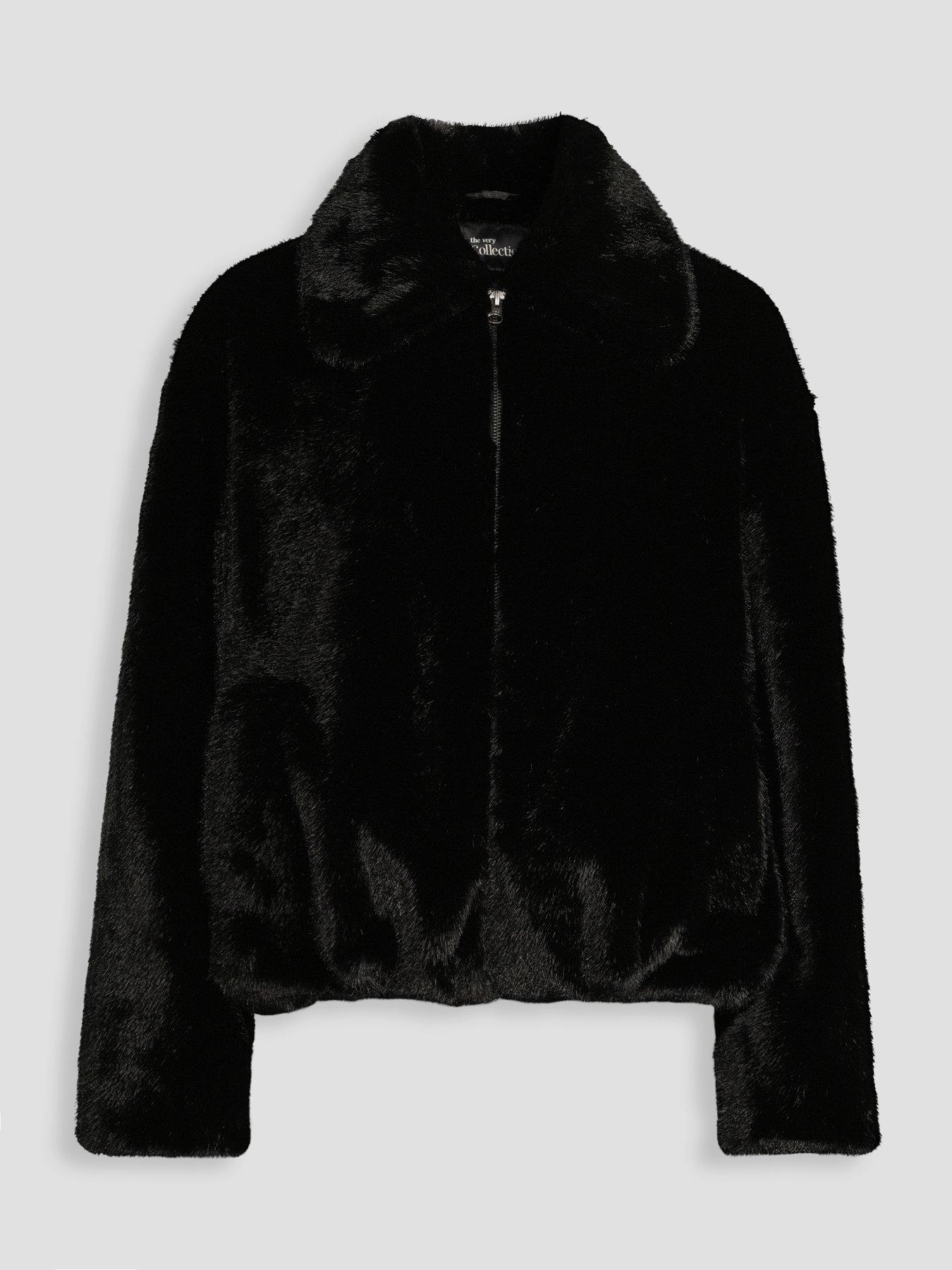 Image 6 of 6 of The Very Collection Zip Through Faux Fur Jacket