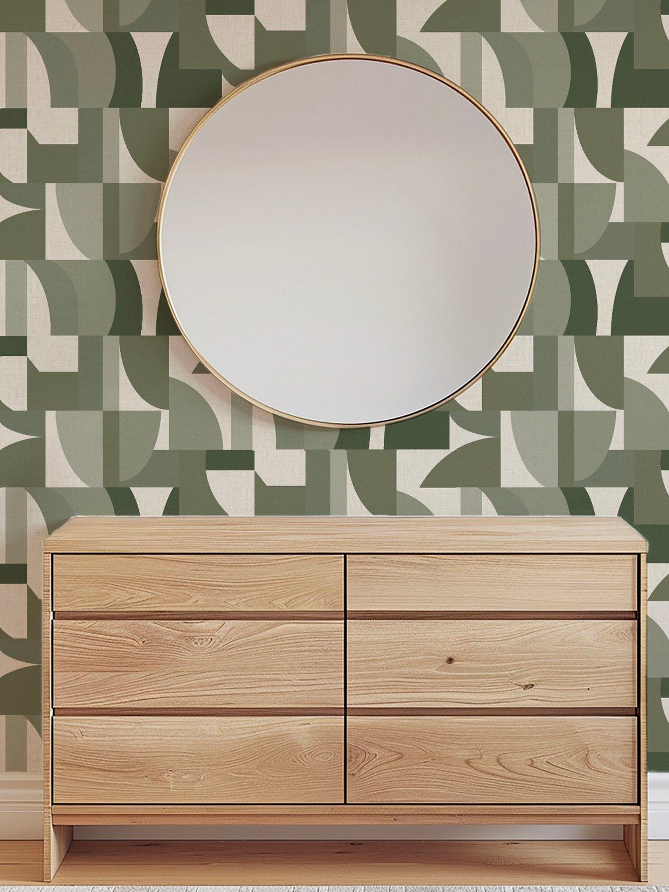 The Very Collection Modern Geo Green Wallpaper