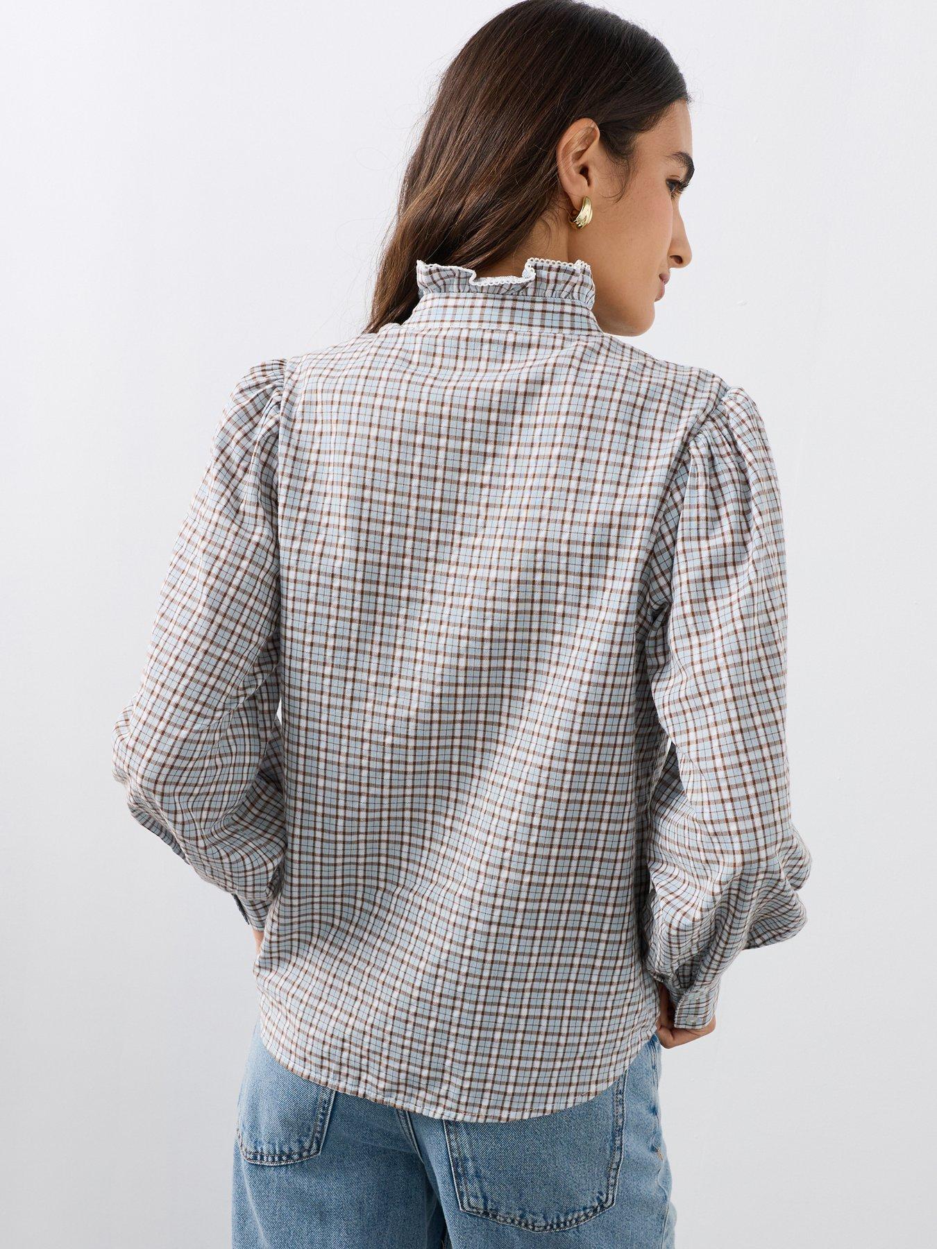 Image 2 of 6 of The Very Collection Soft Funnel Blouse With Frill