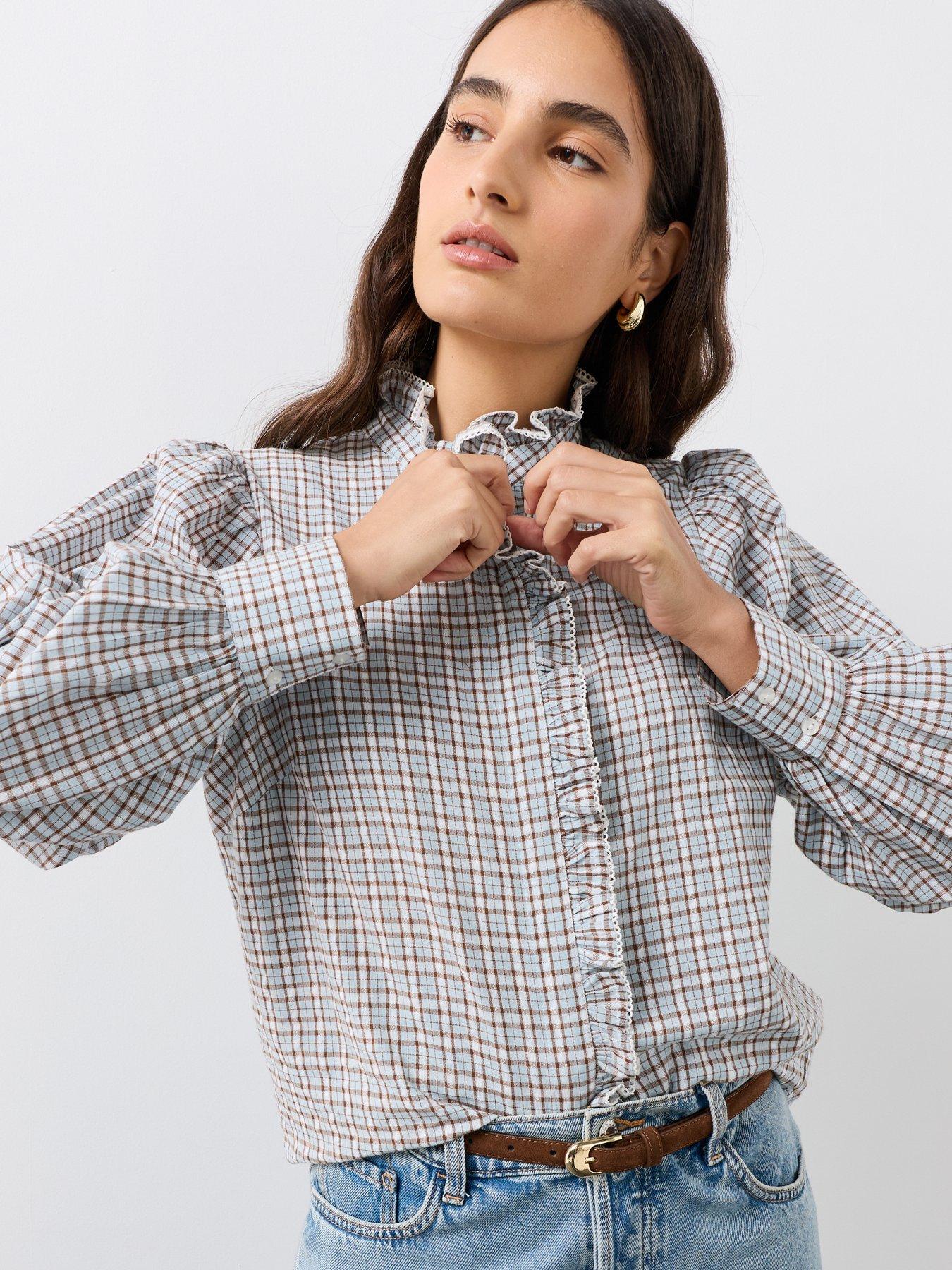 Image 4 of 6 of The Very Collection Soft Funnel Blouse With Frill