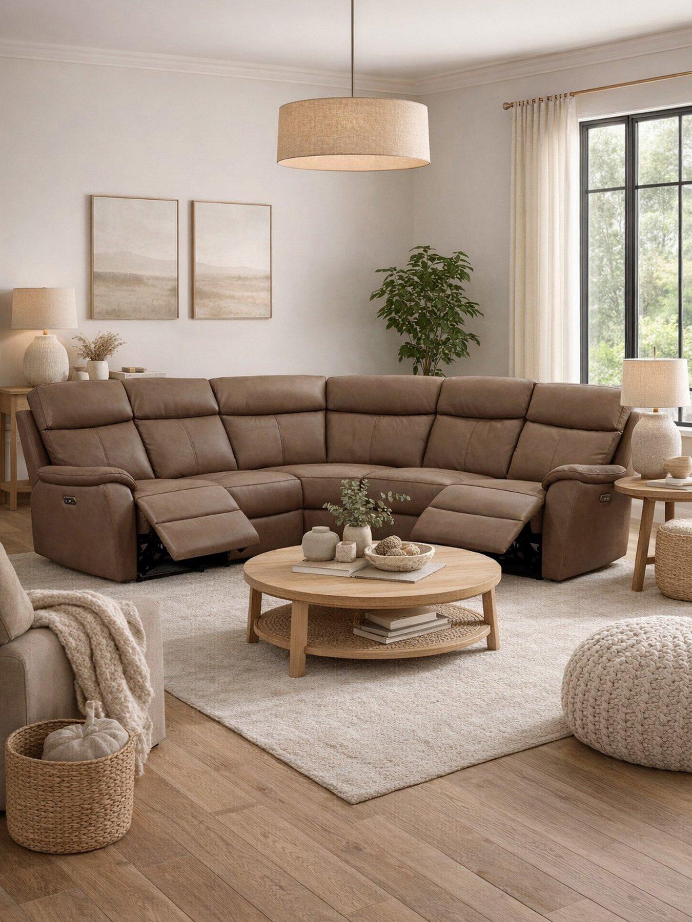 Aspire Kingsmere Leather Corner Recliner Sofa