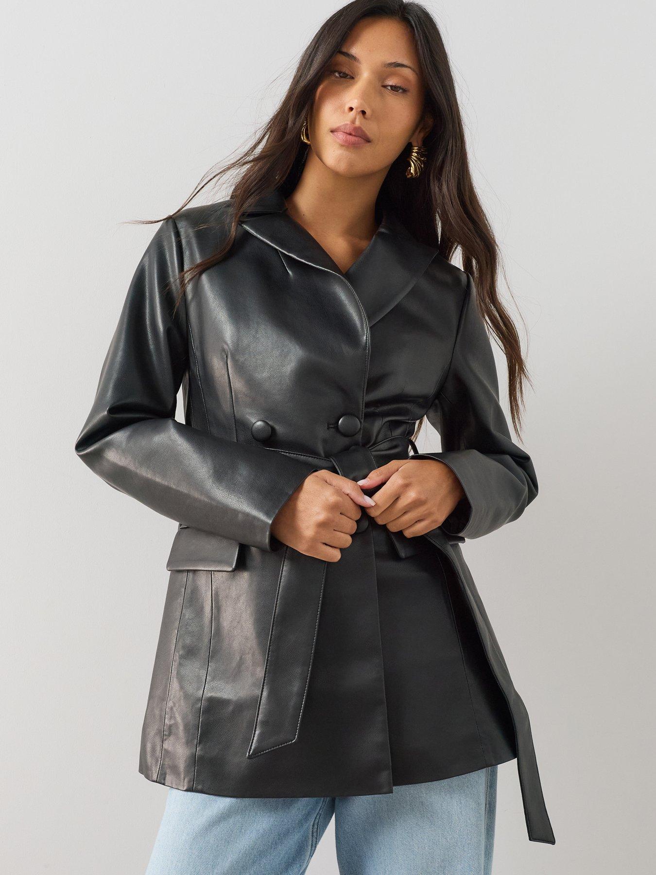 The Very Collection Belted Pu Blazer