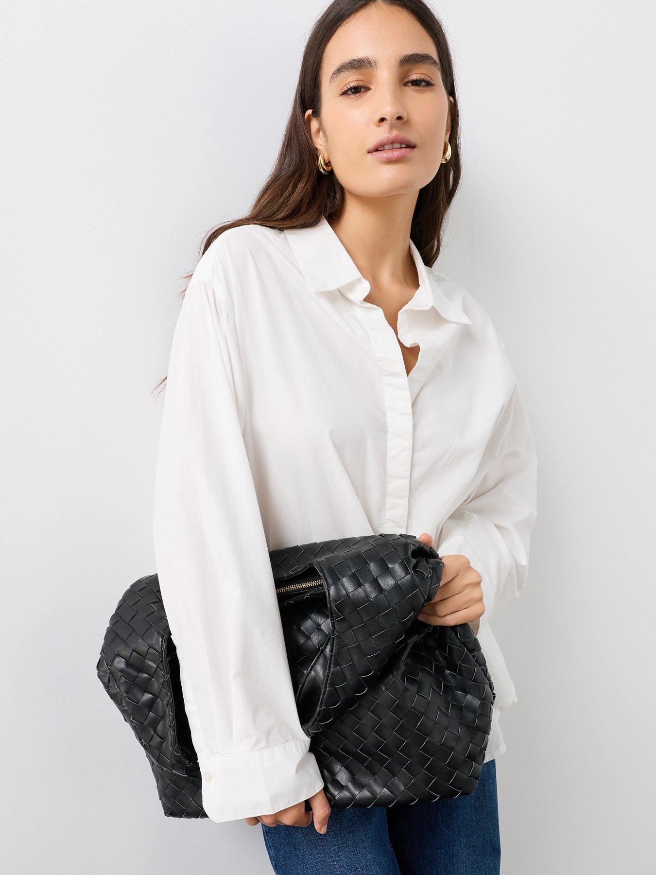 Image 5 of 7 of The Very Collection Oversized Cotton Poplin Gold Detail Shirt - White