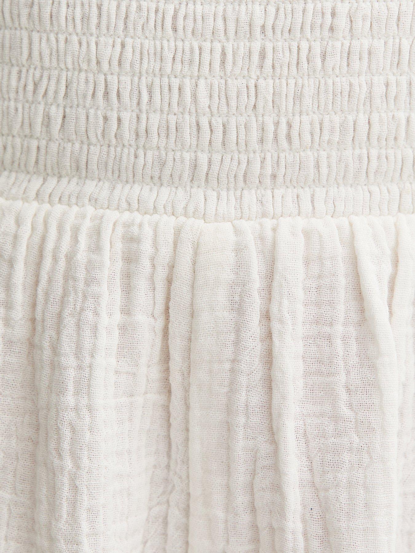 Image 5 of 5 of New Look 915 Girls Cotton Shirred Playsuit - White