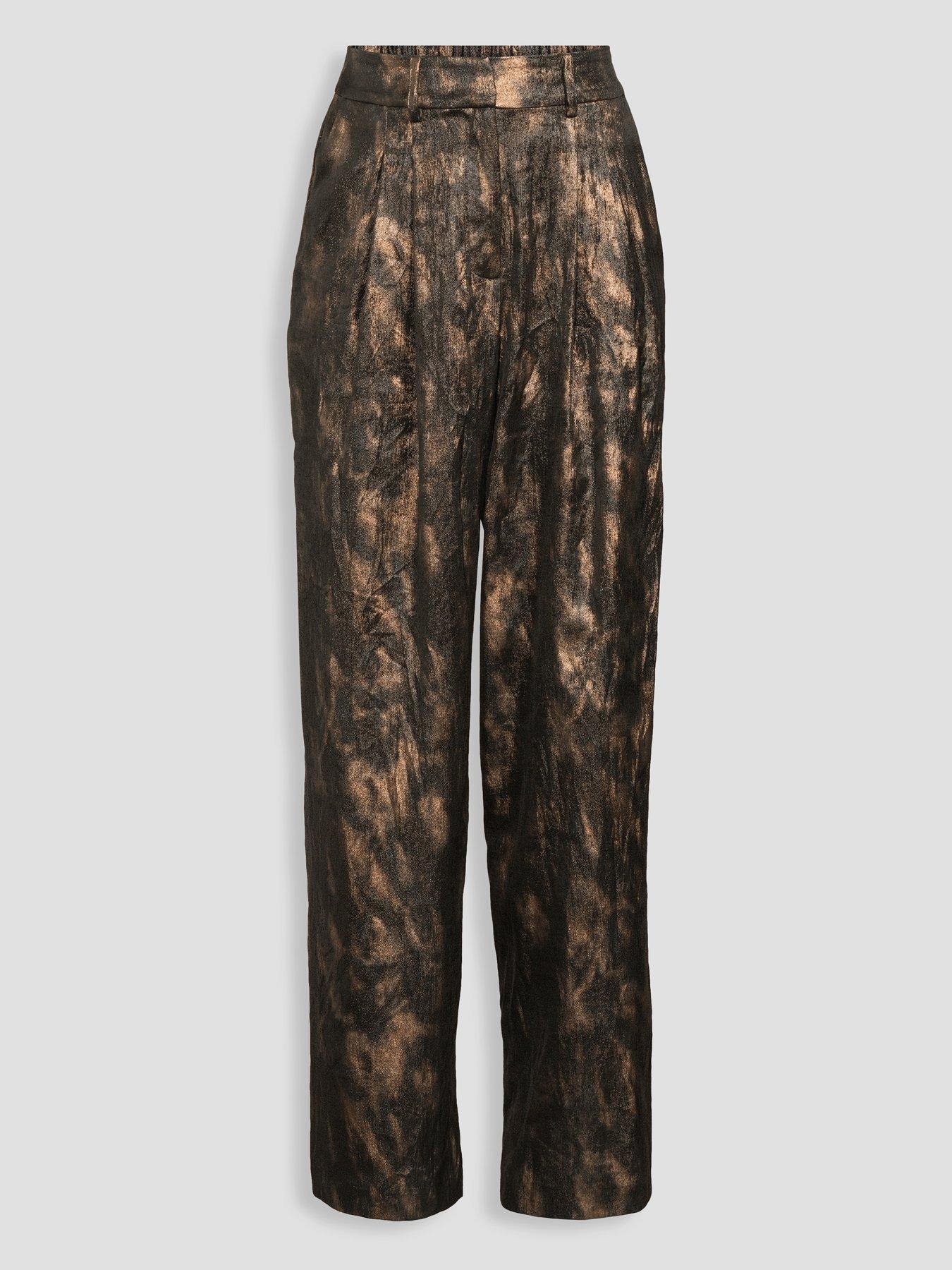 Image 7 of 7 of The Very Collection Womens Printed Elasticated Satin Trousers - Black