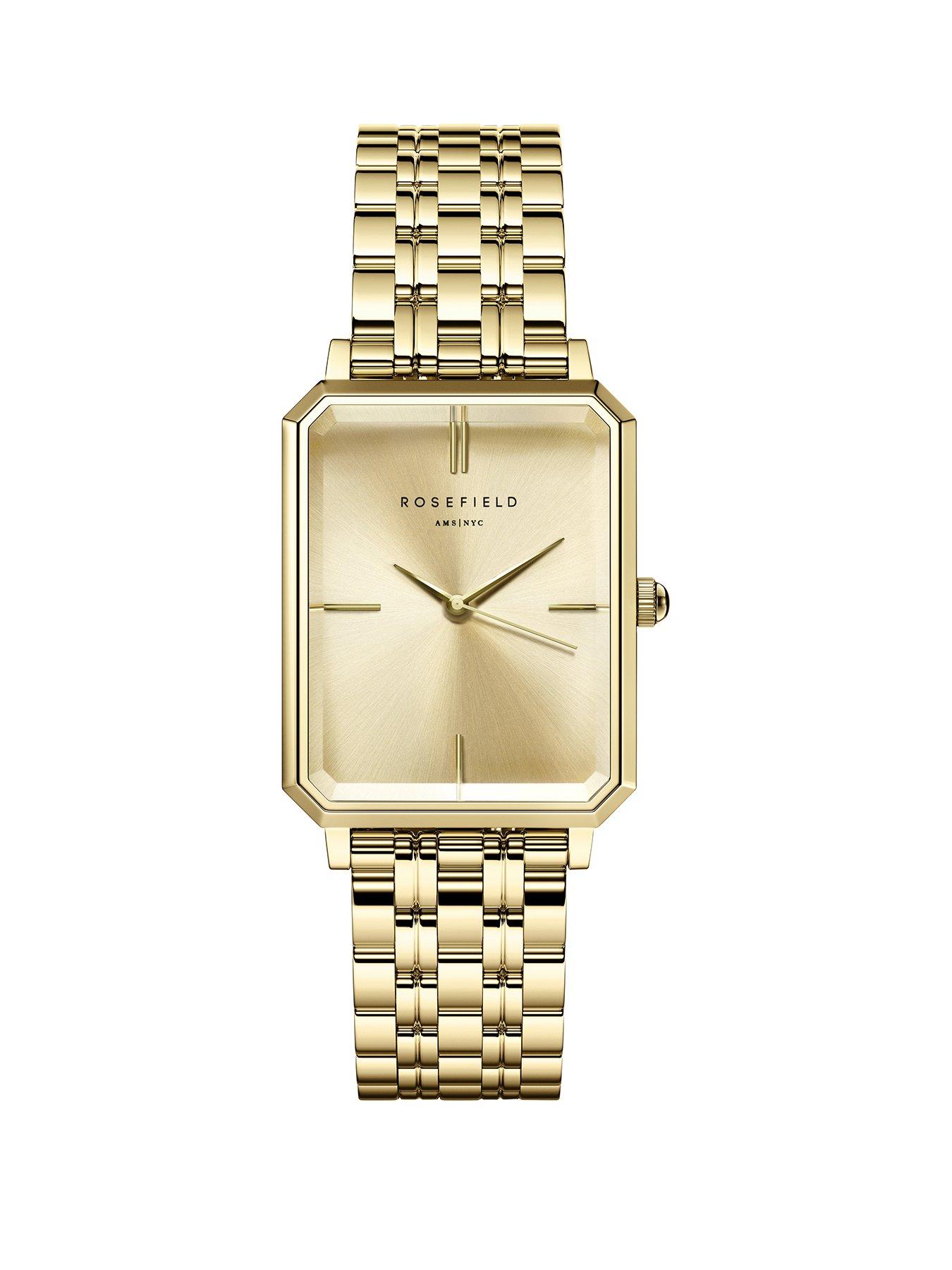 Rosefield OCTAGON  Gold Dial Gold Case and Bracelet
