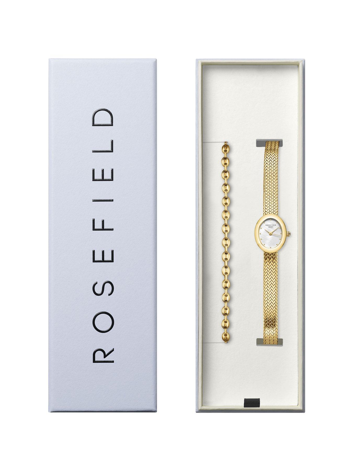 Image 2 of 2 of Rosefield BOX SET - Mini Oval Watch with Coffee Bean Bracelet