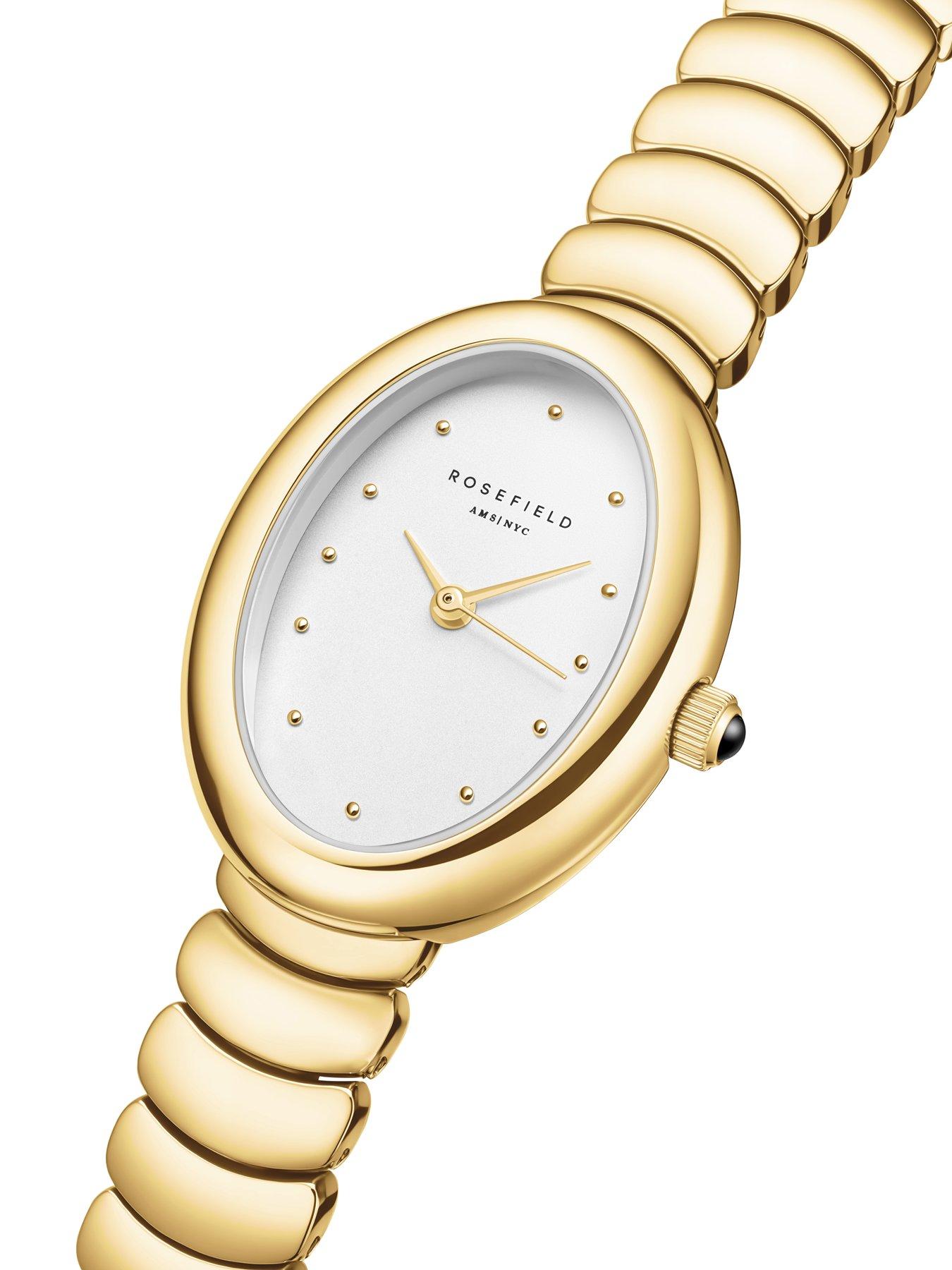 Image 2 of 7 of Rosefield OVALE Gold Case White Dial Gold Bracelet