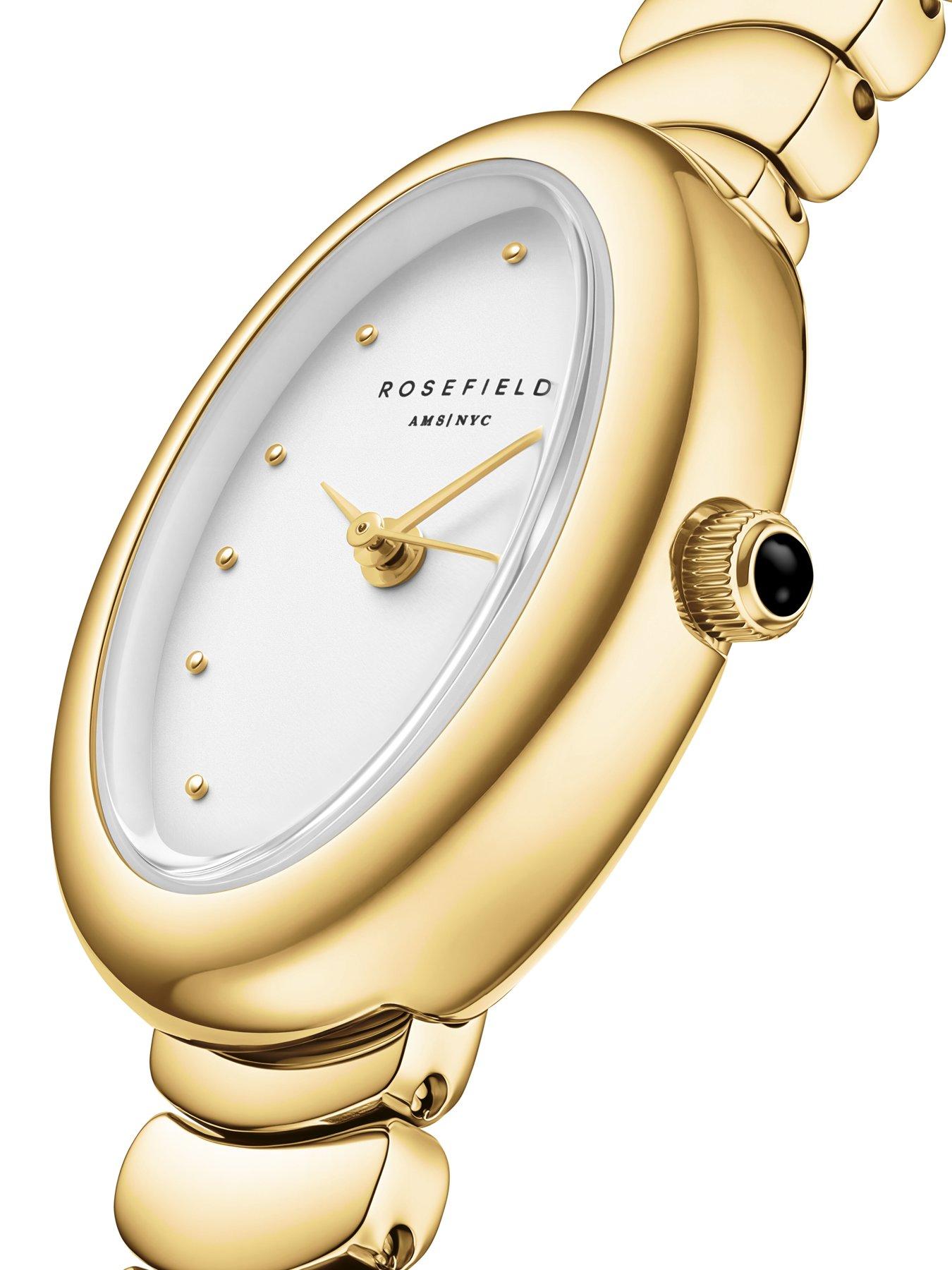 Image 3 of 7 of Rosefield OVALE Gold Case White Dial Gold Bracelet