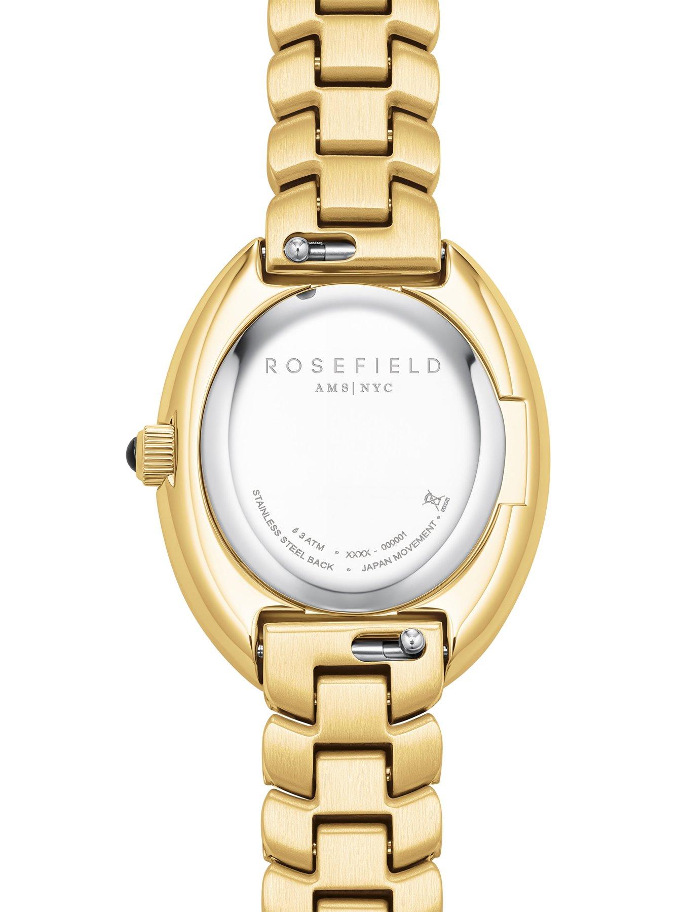 Image 5 of 7 of Rosefield OVALE Gold Case White Dial Gold Bracelet
