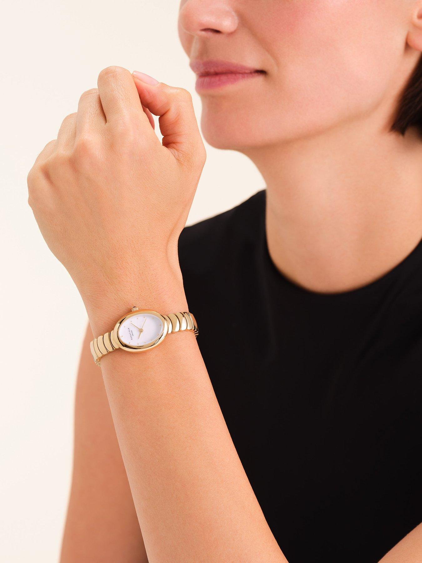 Image 7 of 7 of Rosefield OVALE Gold Case White Dial Gold Bracelet