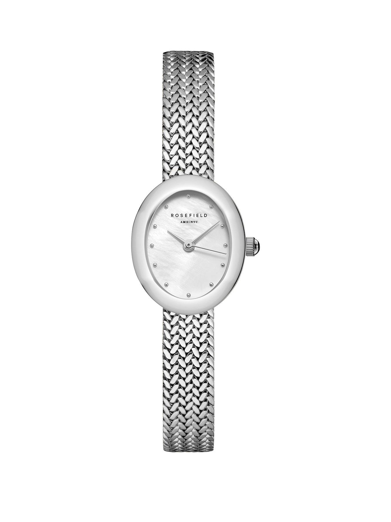 Rosefield MINI Oval MOP Dial Steel Mesh