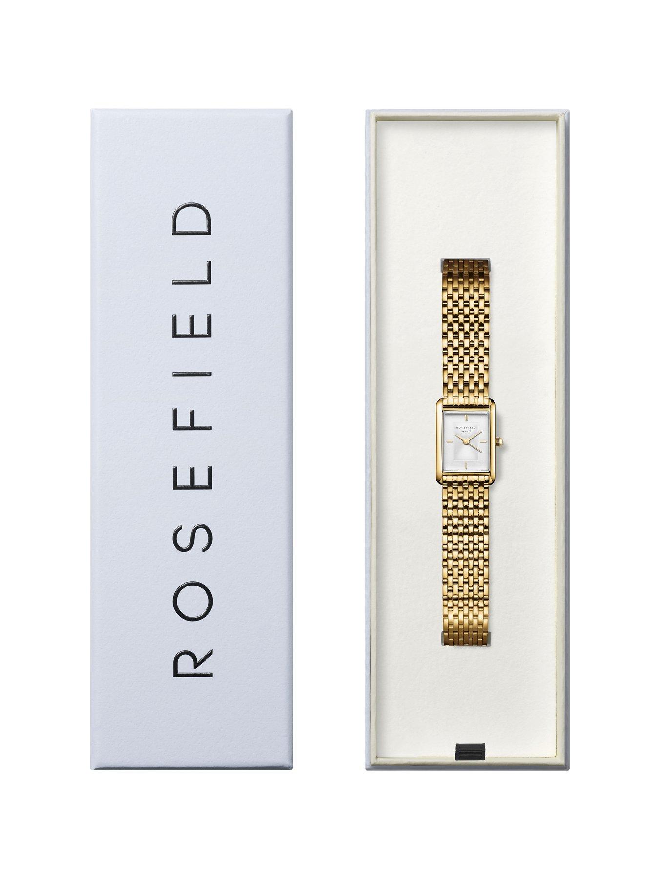 image of rosefield-heirloom-white-dial-gold-case-and-multi-linked-bracelet