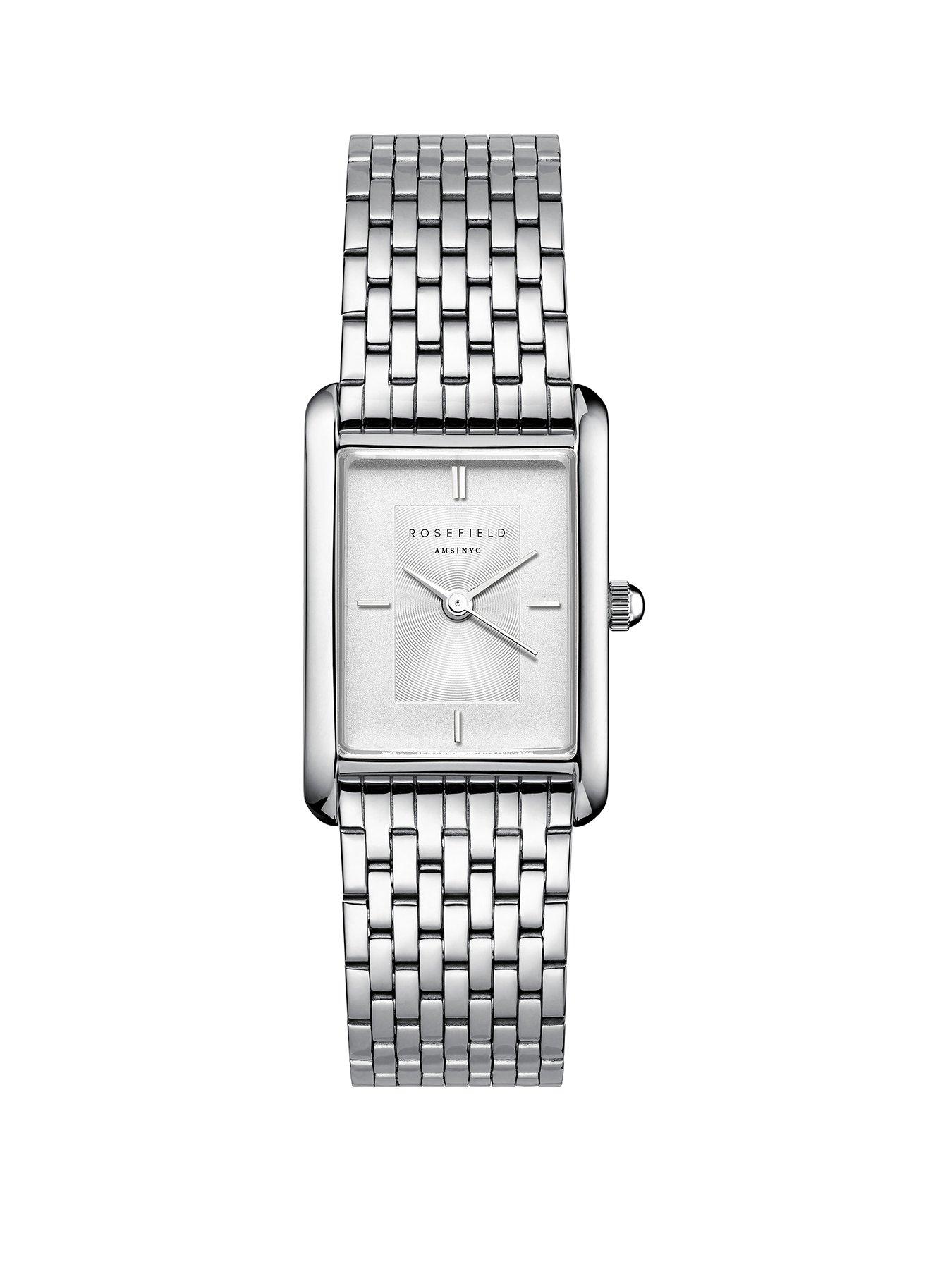 Rosefield HEIRLOOM White Dial Steel Case and Multi Linked Bracelet