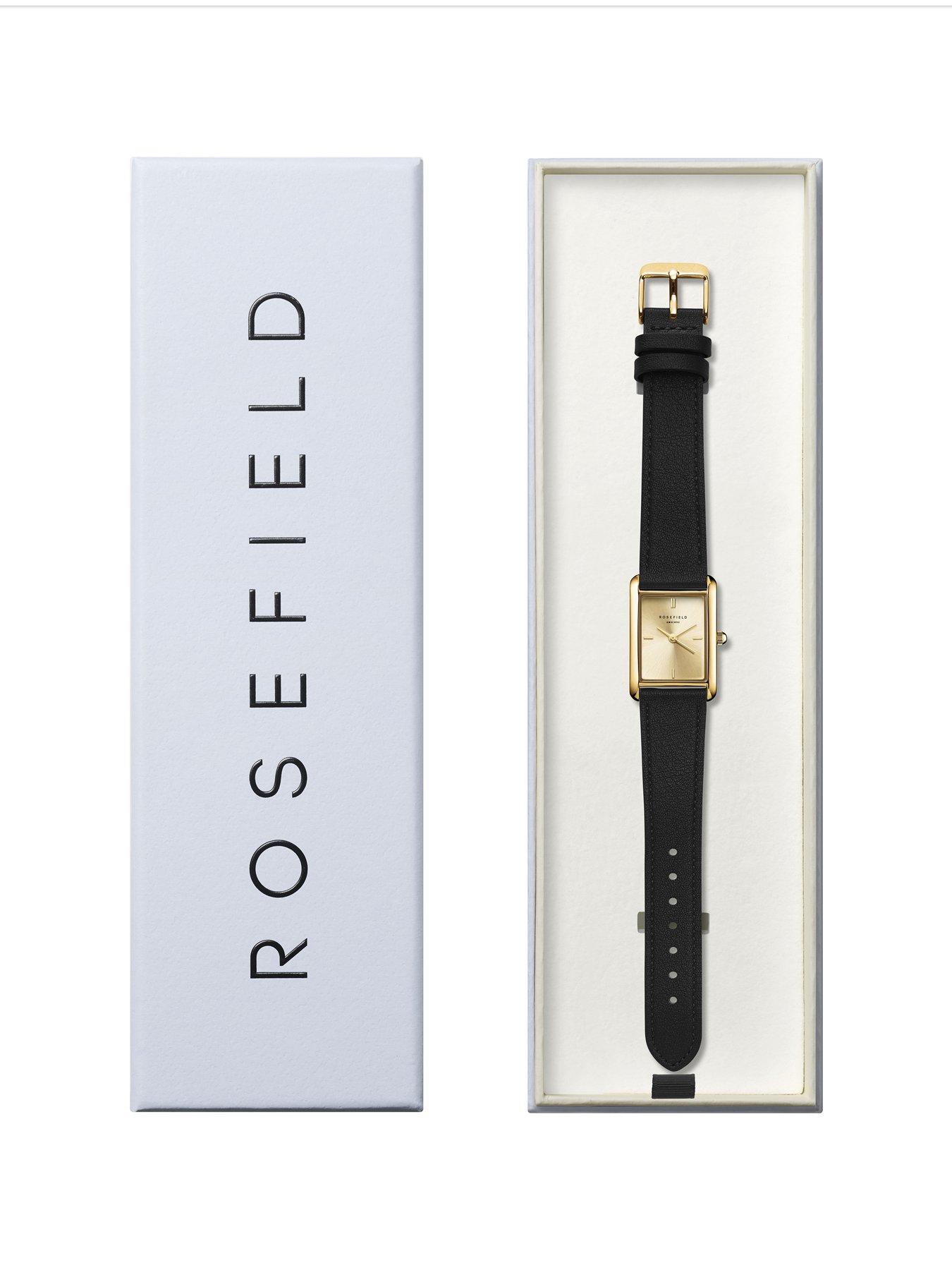 Image 3 of 4 of Rosefield HEIRLOOM Gold Dial and Case Black Leather Strap