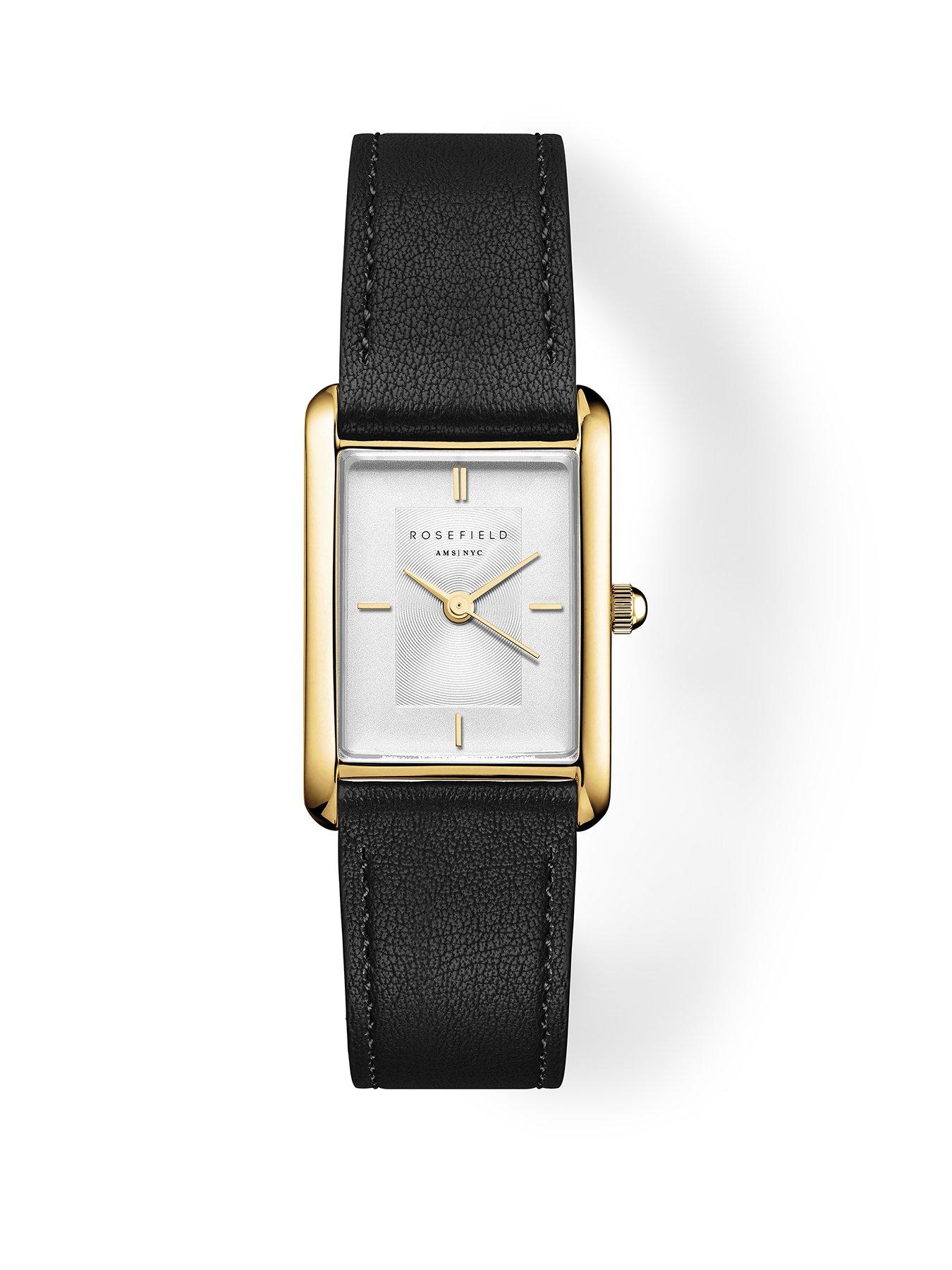  image of rosefield-heirloom-white-dial-and-case-black-leather-strap
