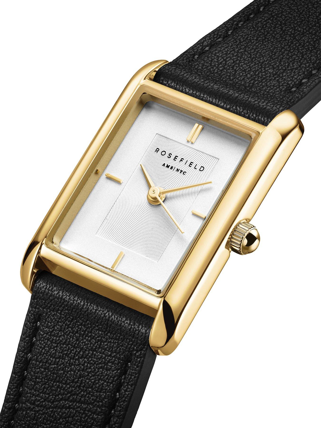 image of rosefield-heirloom-white-dial-and-case-black-leather-strap