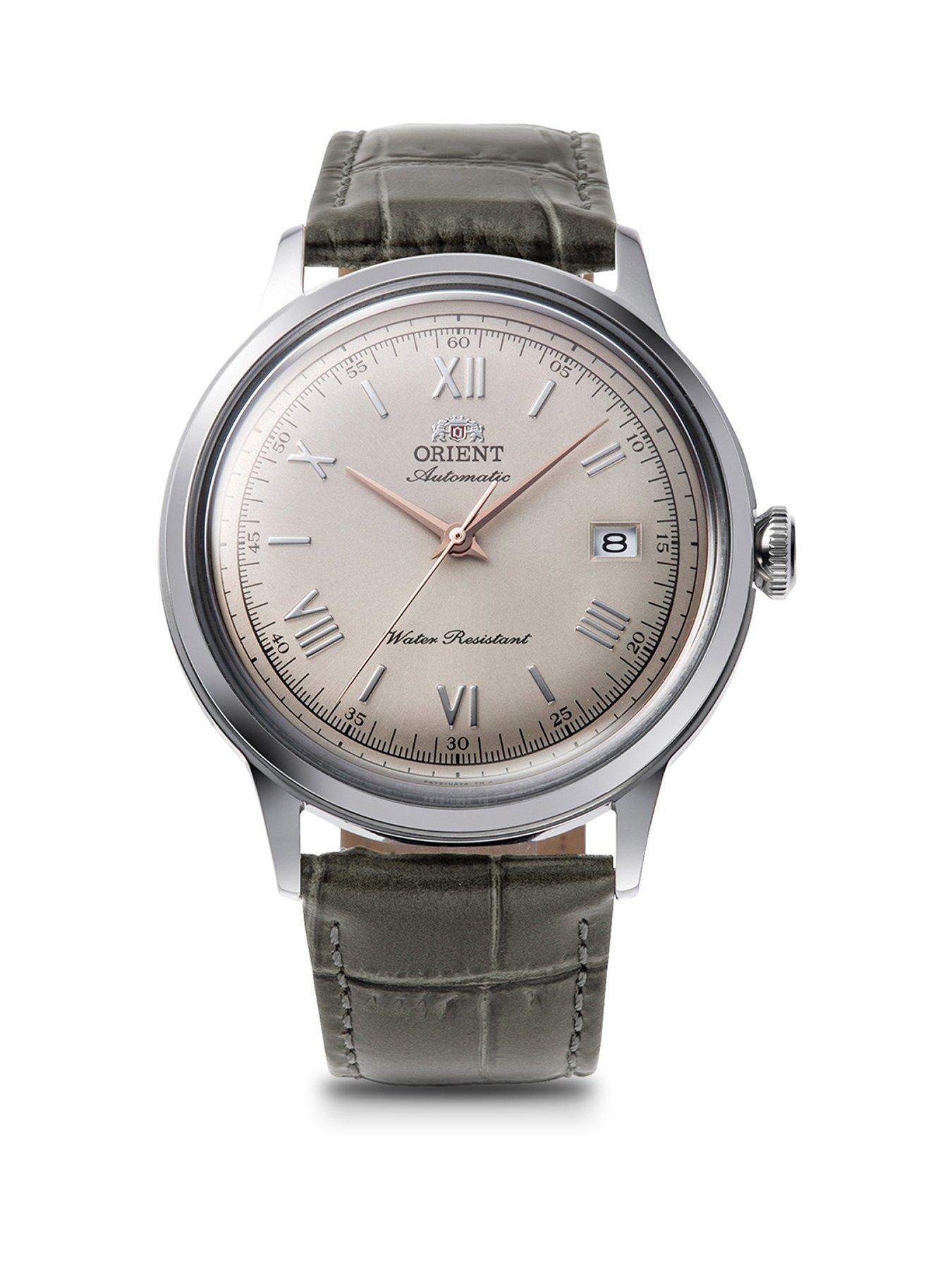Orient Bambino 40.5mm Grey Dial Roman Numerals  Grey Leather Strap