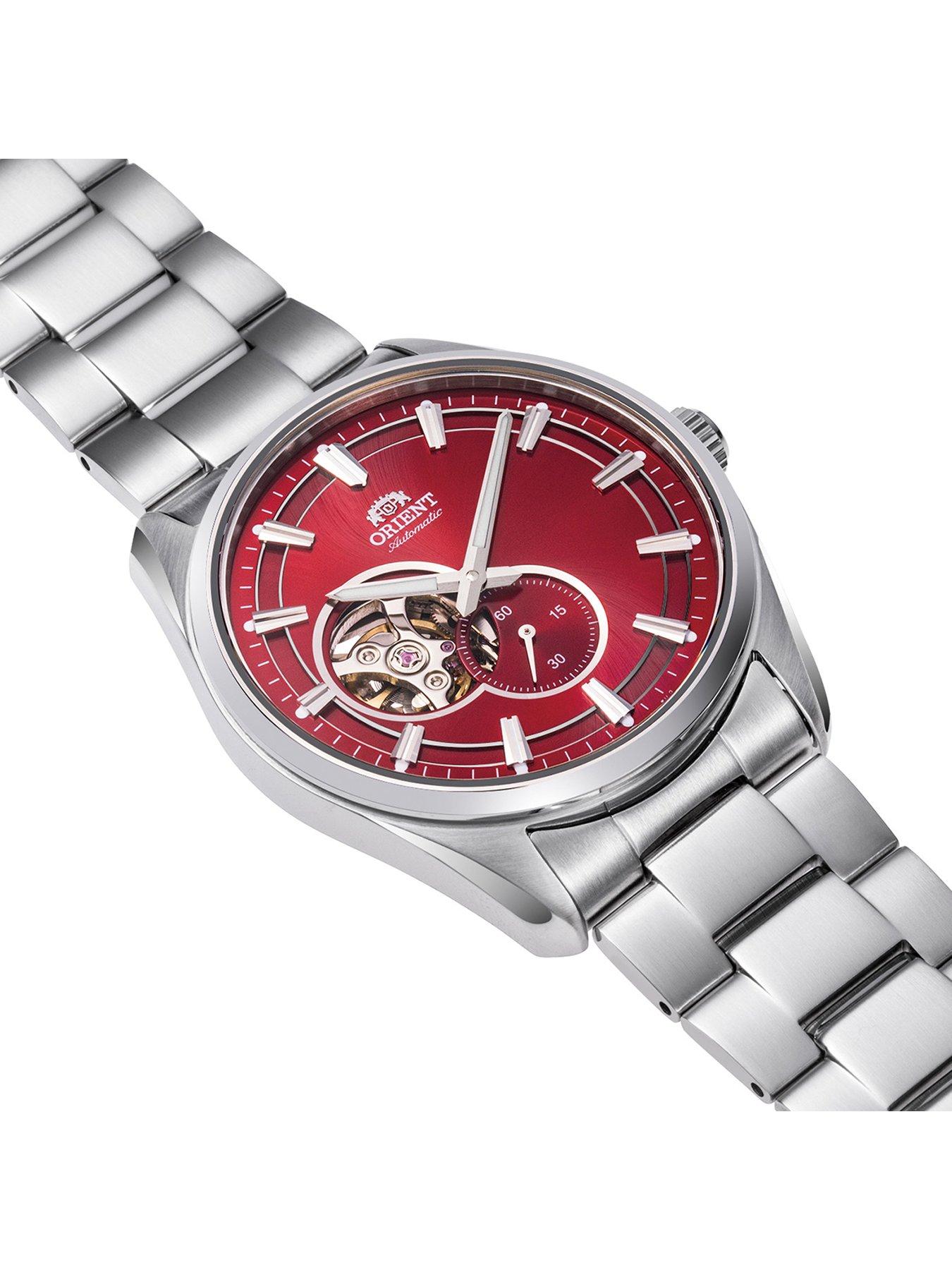 Image 2 of 2 of Orient Stretto Semi Skeleton Red Open Aperture Dial Steel