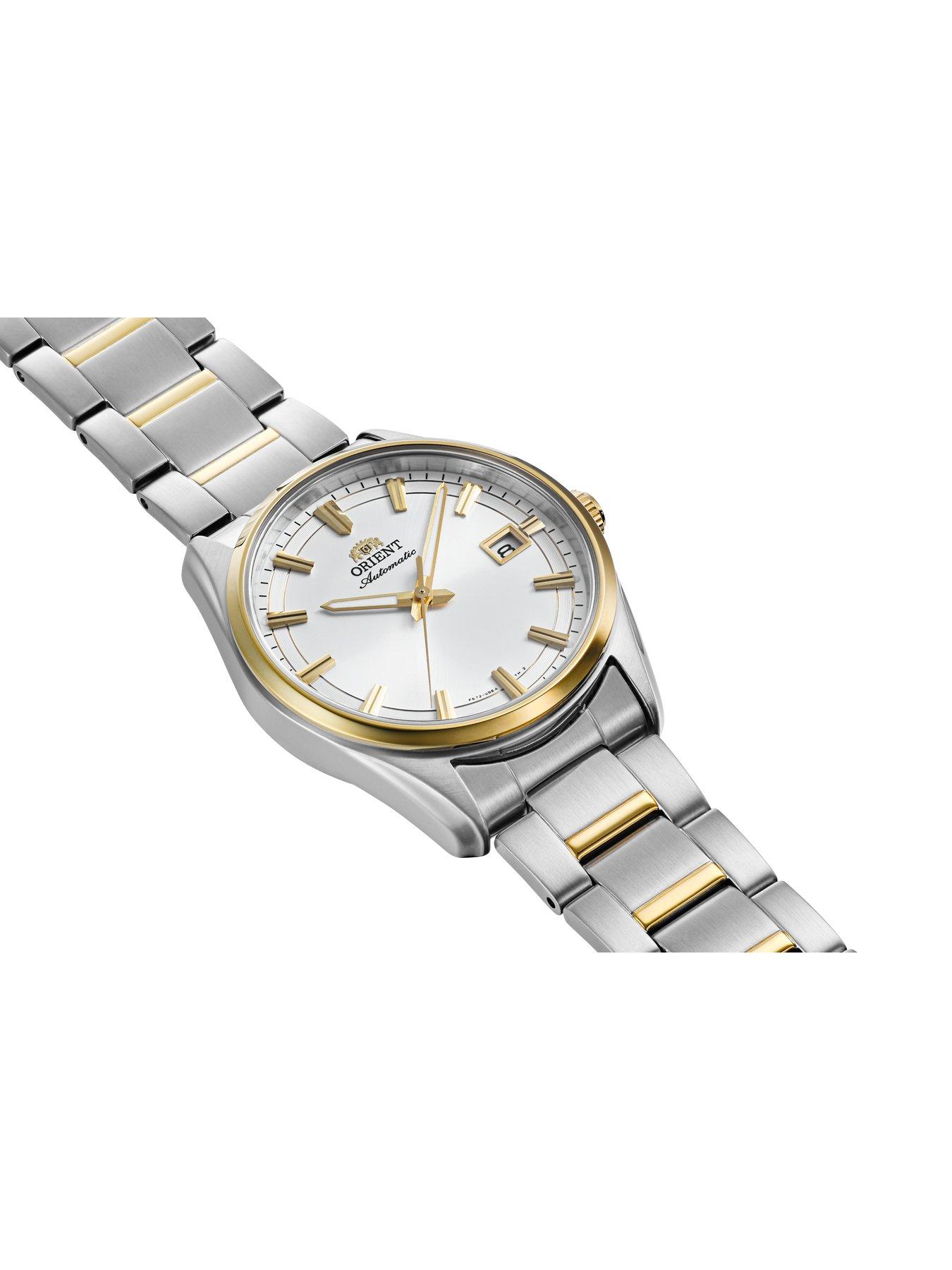  image of orient-stretto-date-two-tone-silver-dial-steel