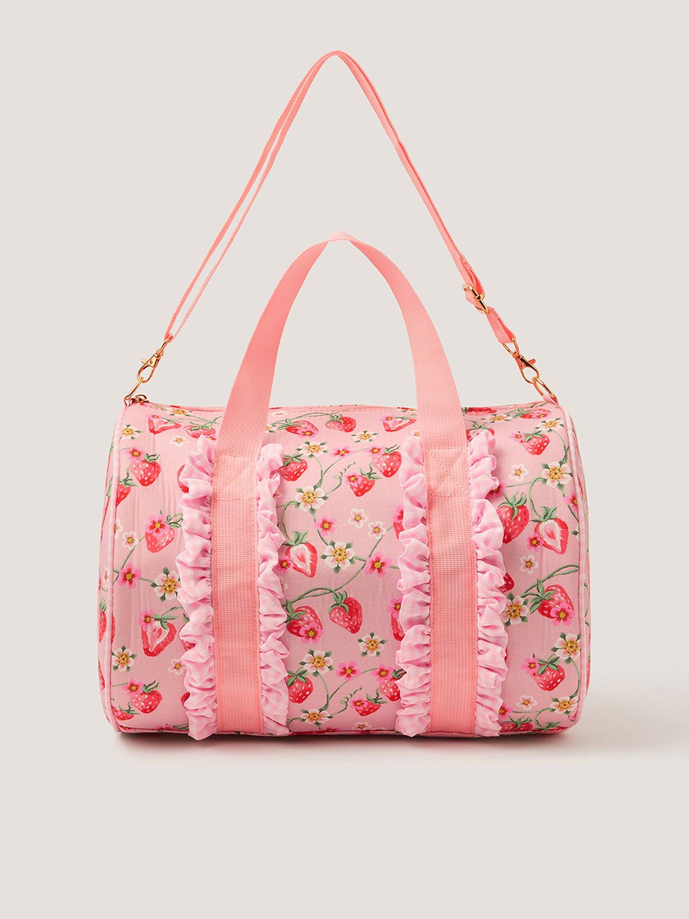 Image 1 of 4 of Monsoon Girls Strawberry Sleepover Bag - Pink