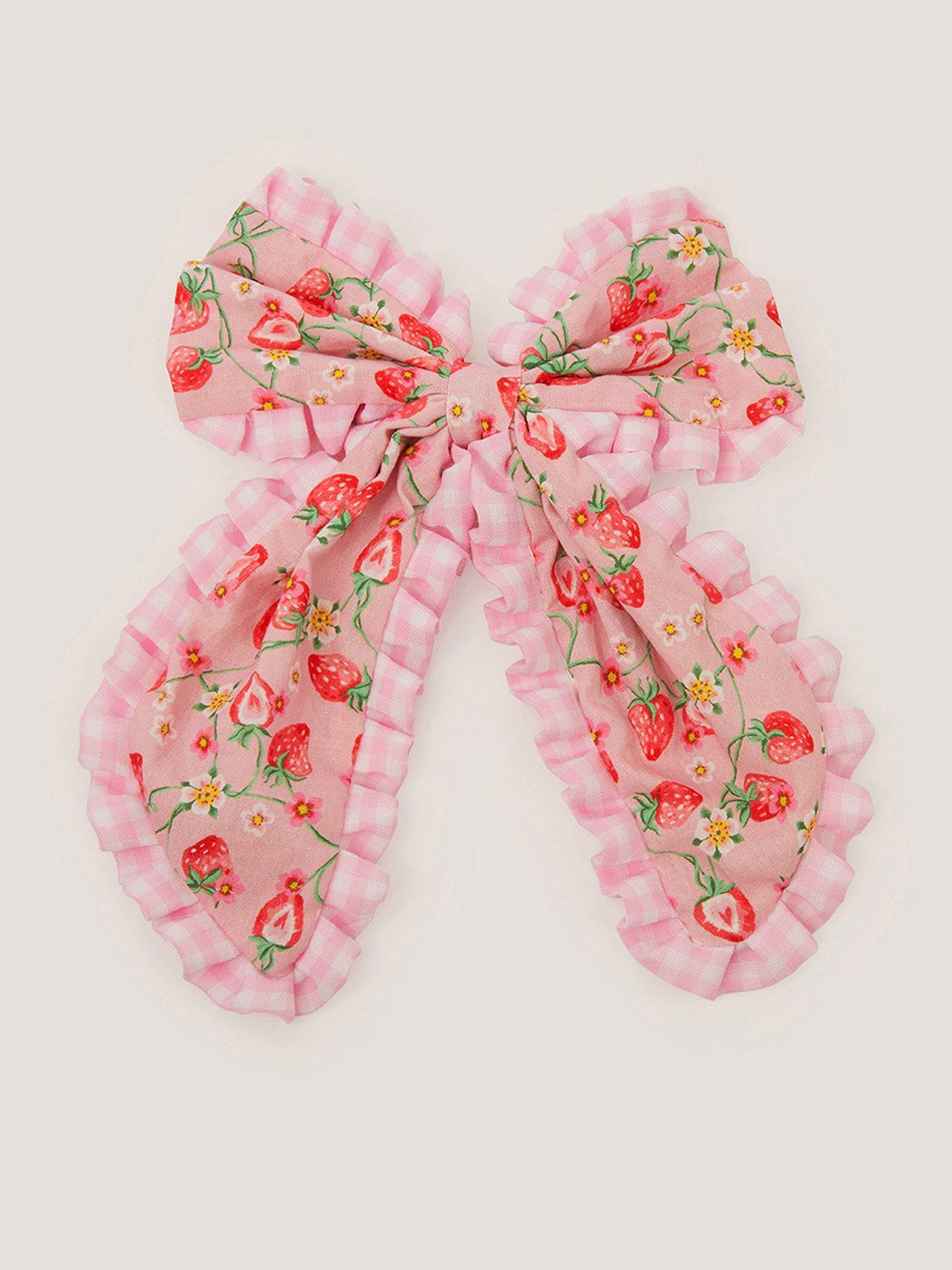 Monsoon Girls Strawberry Frill Bow Clip - Multi
