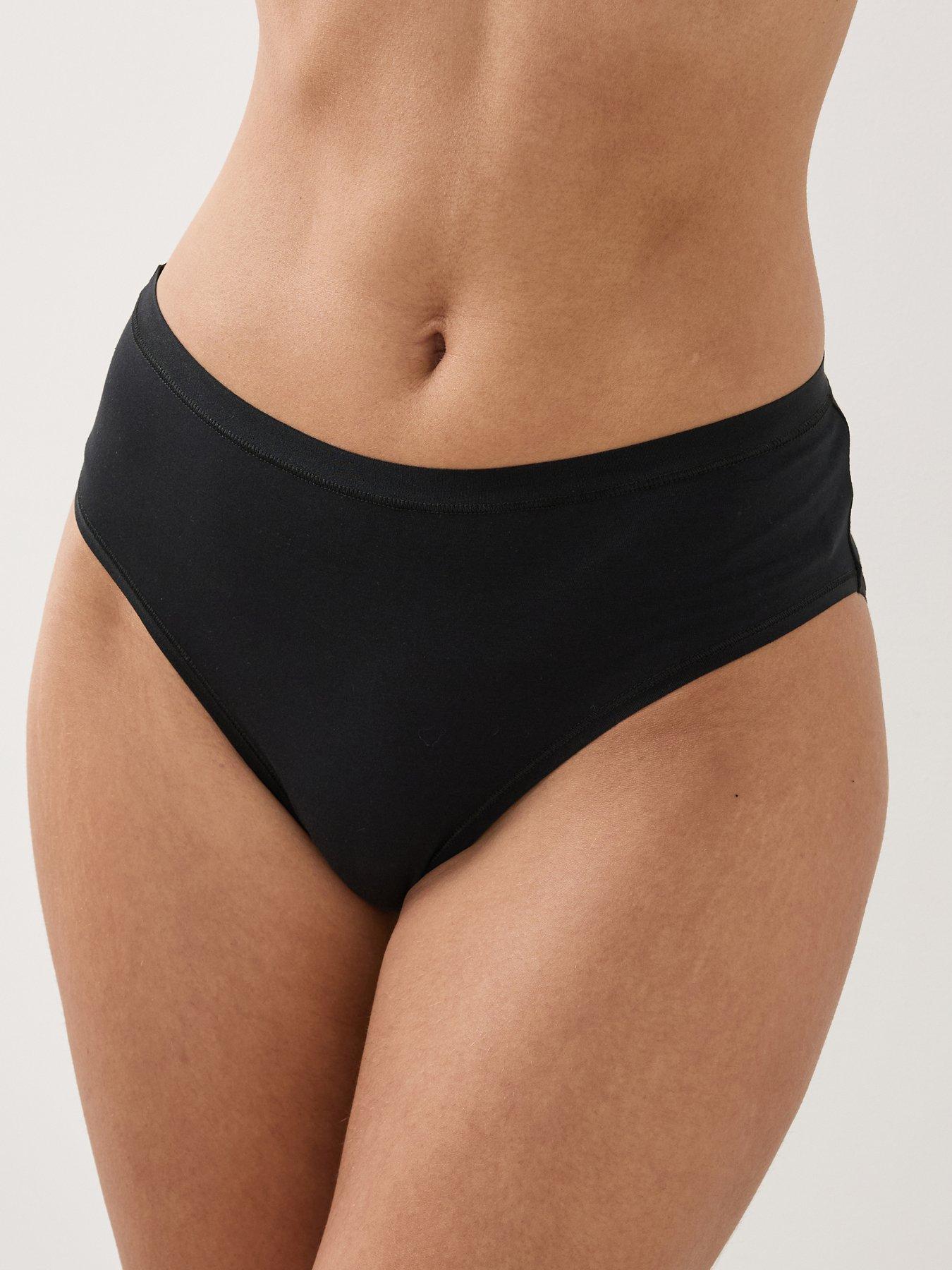 Image 1 of 6 of The Very Collection 5 Pack Cotton Plain And Leopard Print Thongs